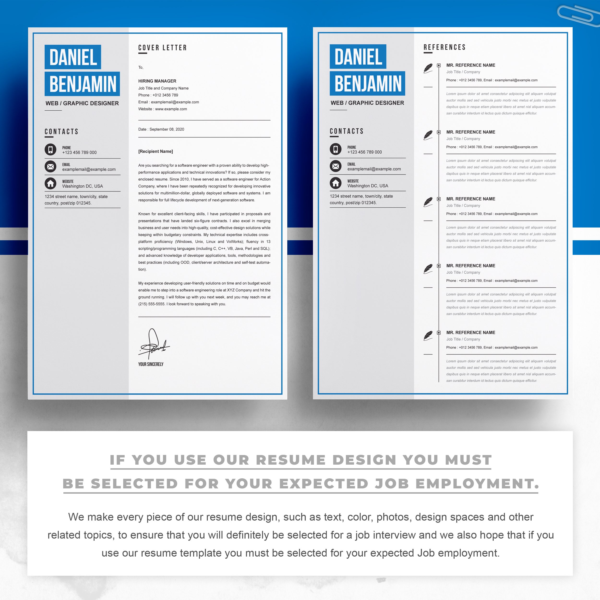 03 2 pages free resume design template 926