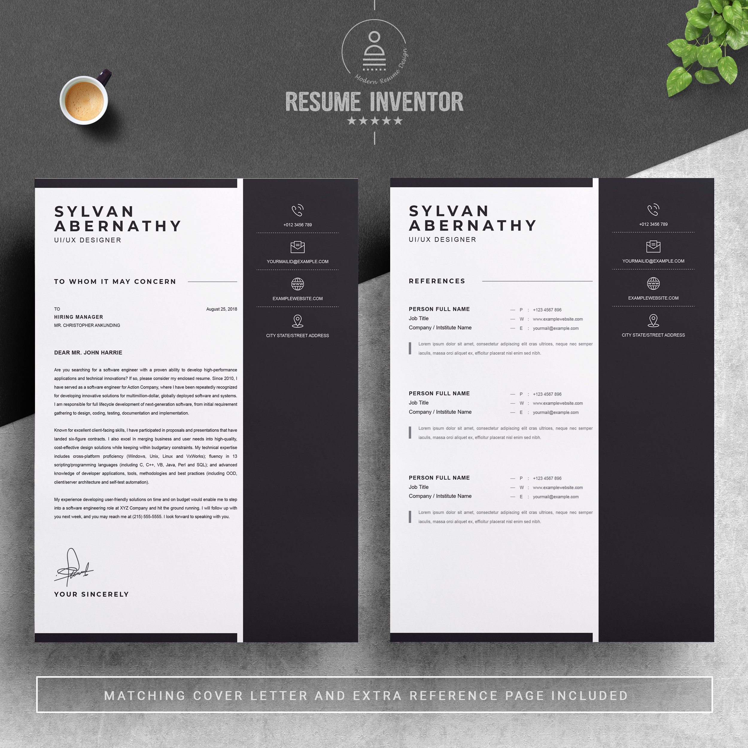 03 2 pages free resume design template 964