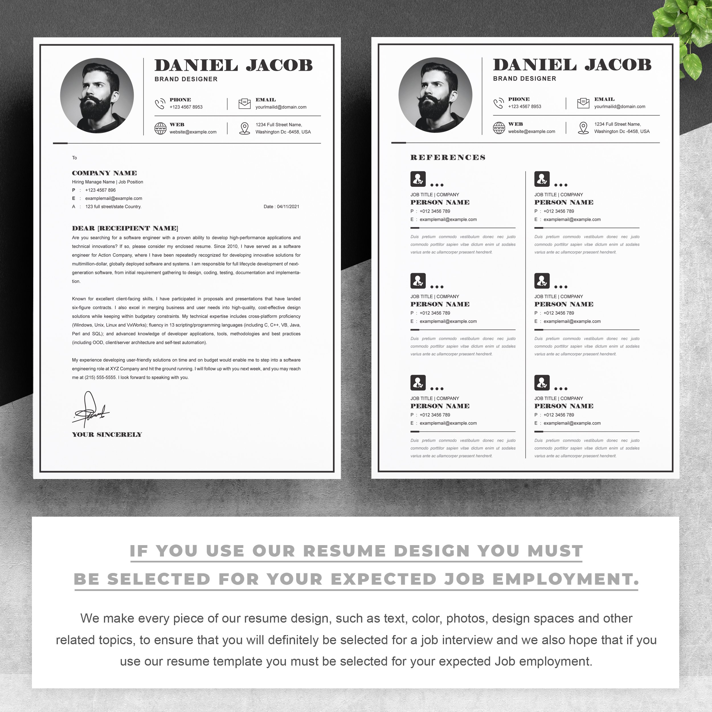 03 2 pages free resume design template copy 159
