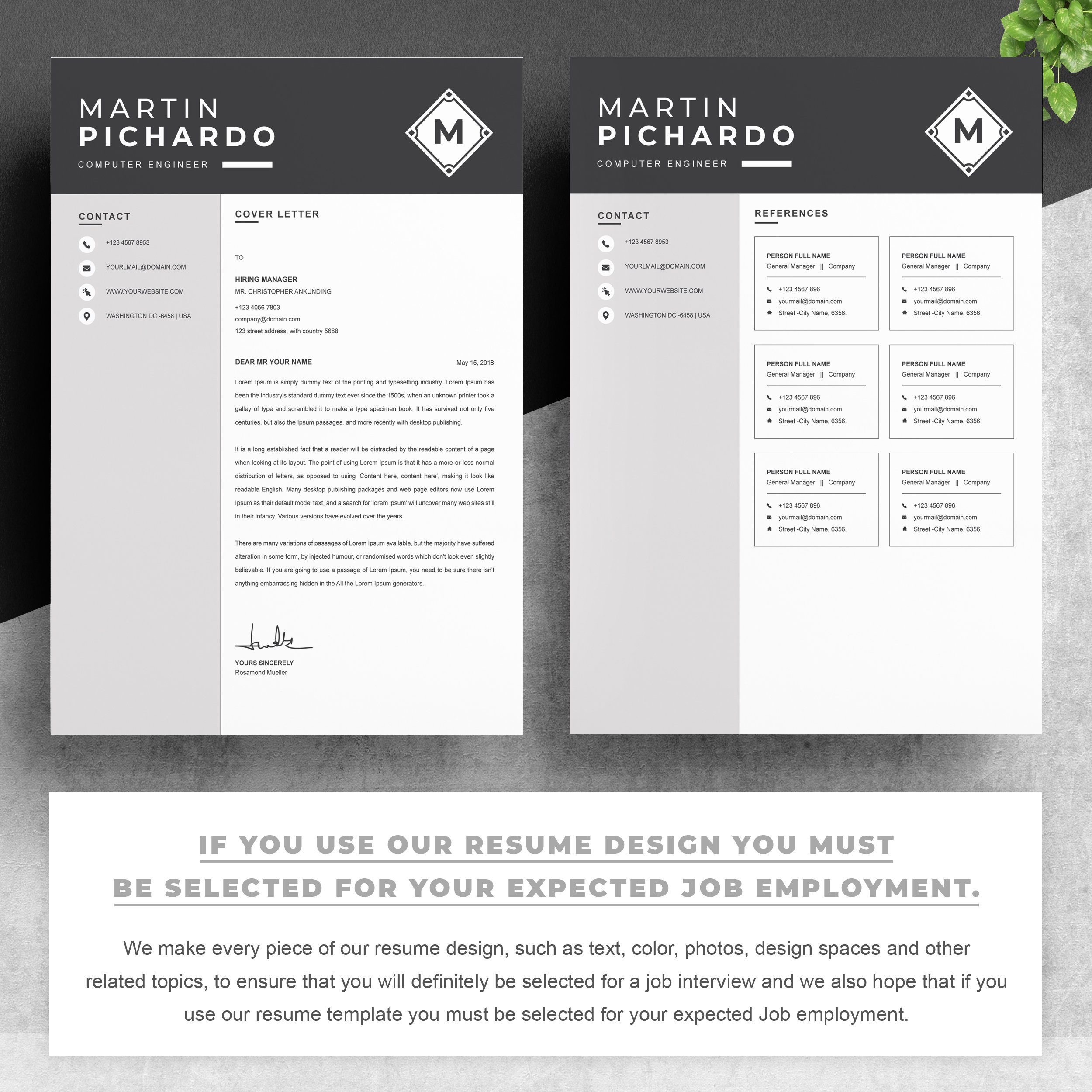 03 2 pages free resume design template copy 286