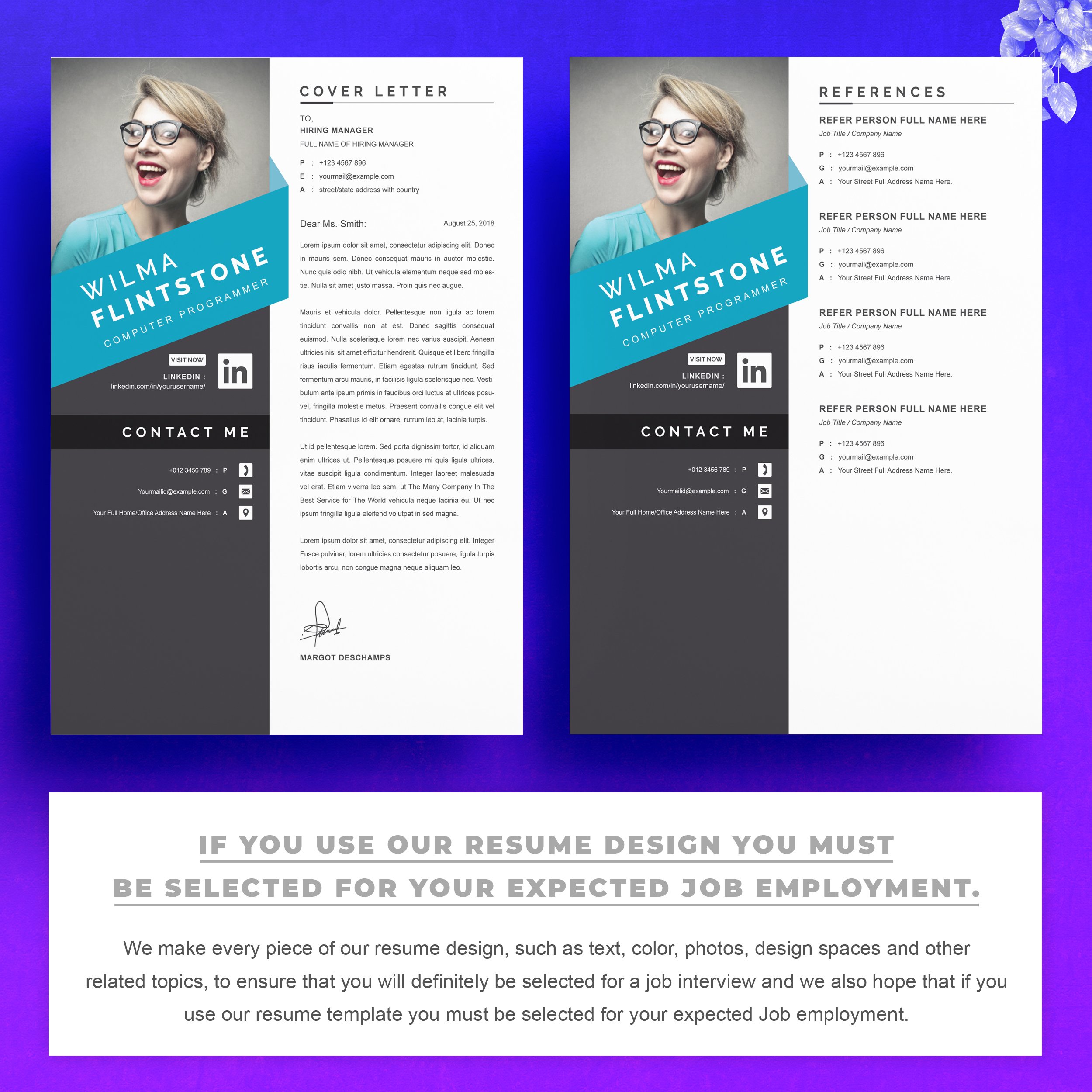03 2 pages free resume design template copy 350