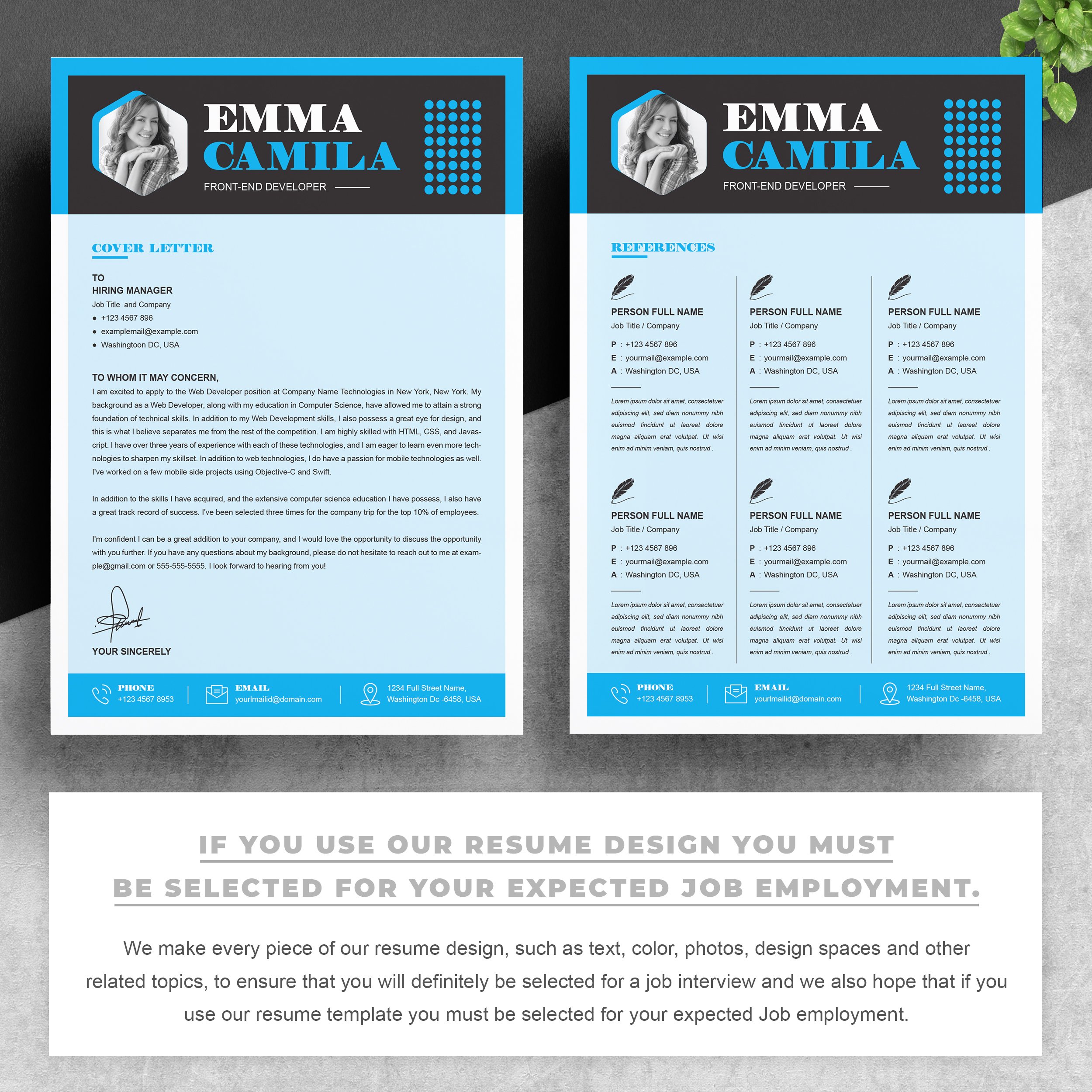 03 2 pages free resume design template copy 4