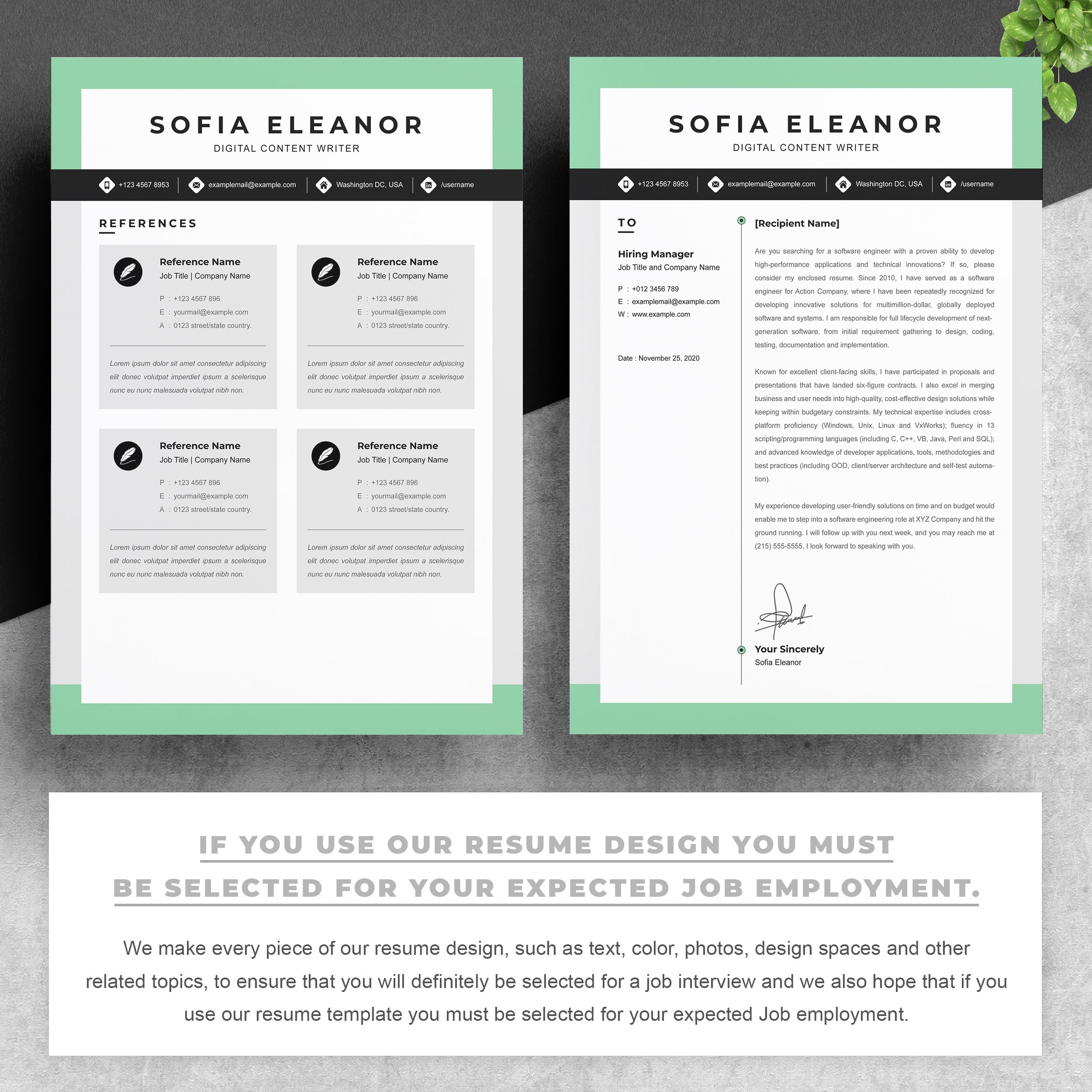 03 2 pages free resume design template copy 567