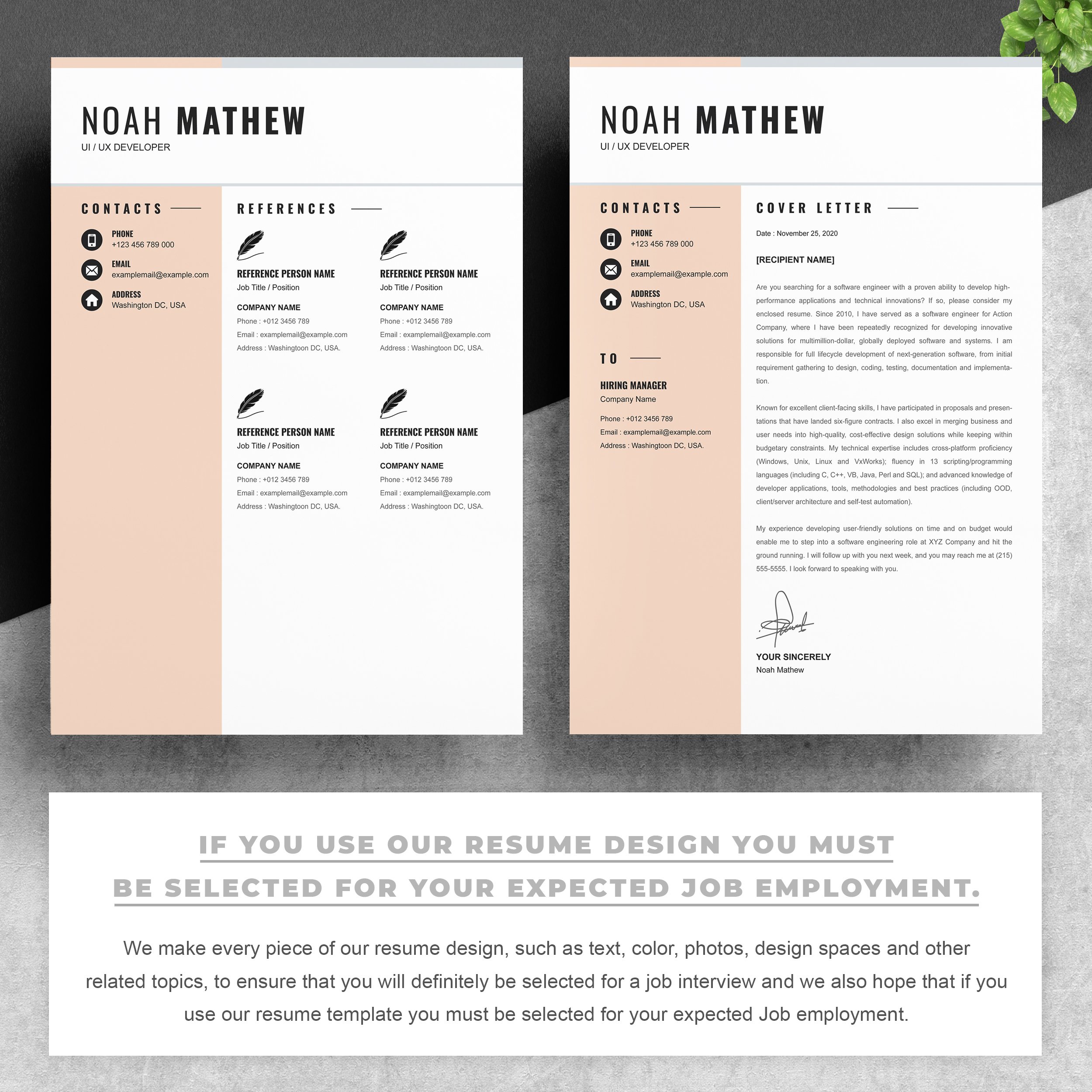 03 2 pages free resume design template copy 802