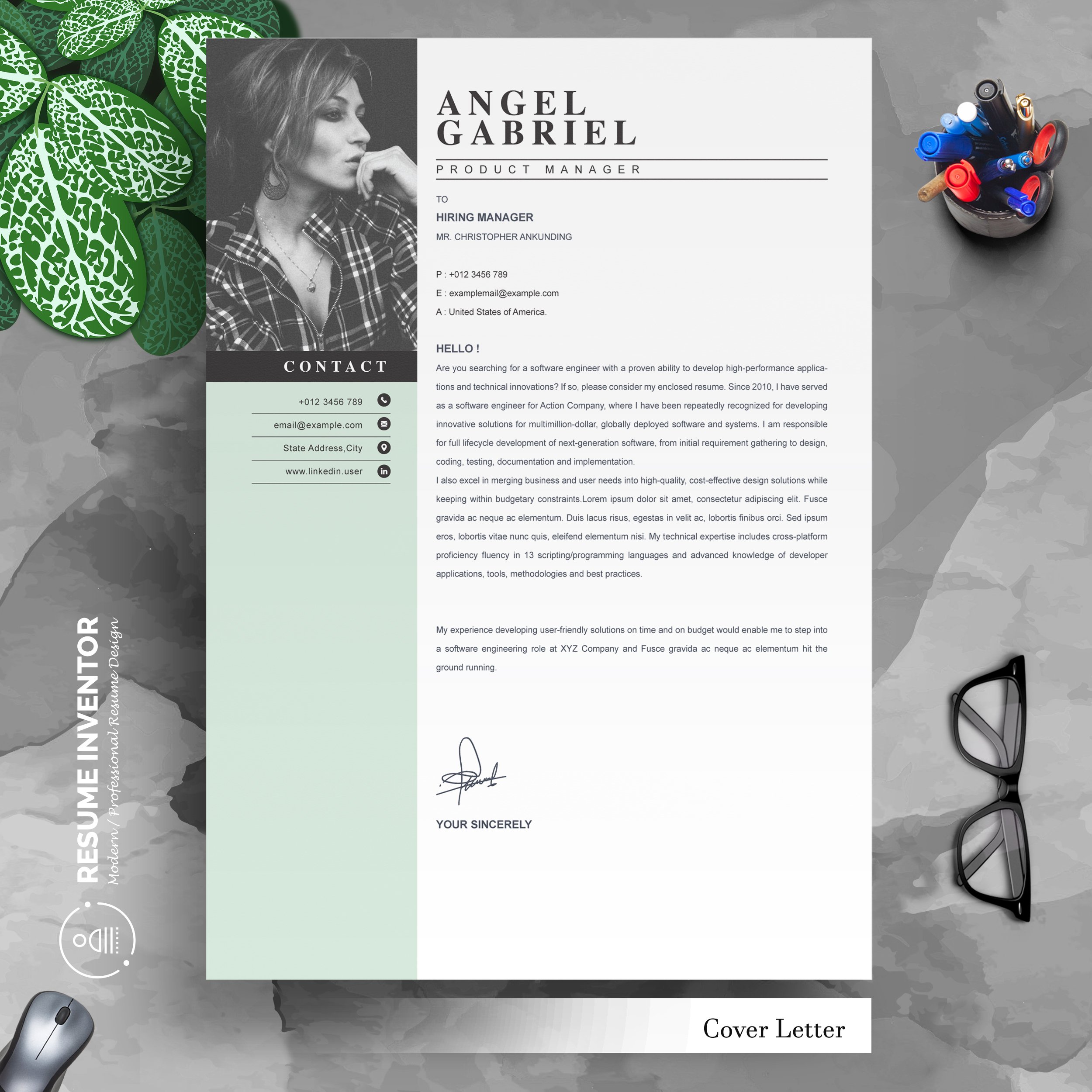03 3 pages professional ms word aple pages eps photoshop psd resume cv design template design by resume inventor 457