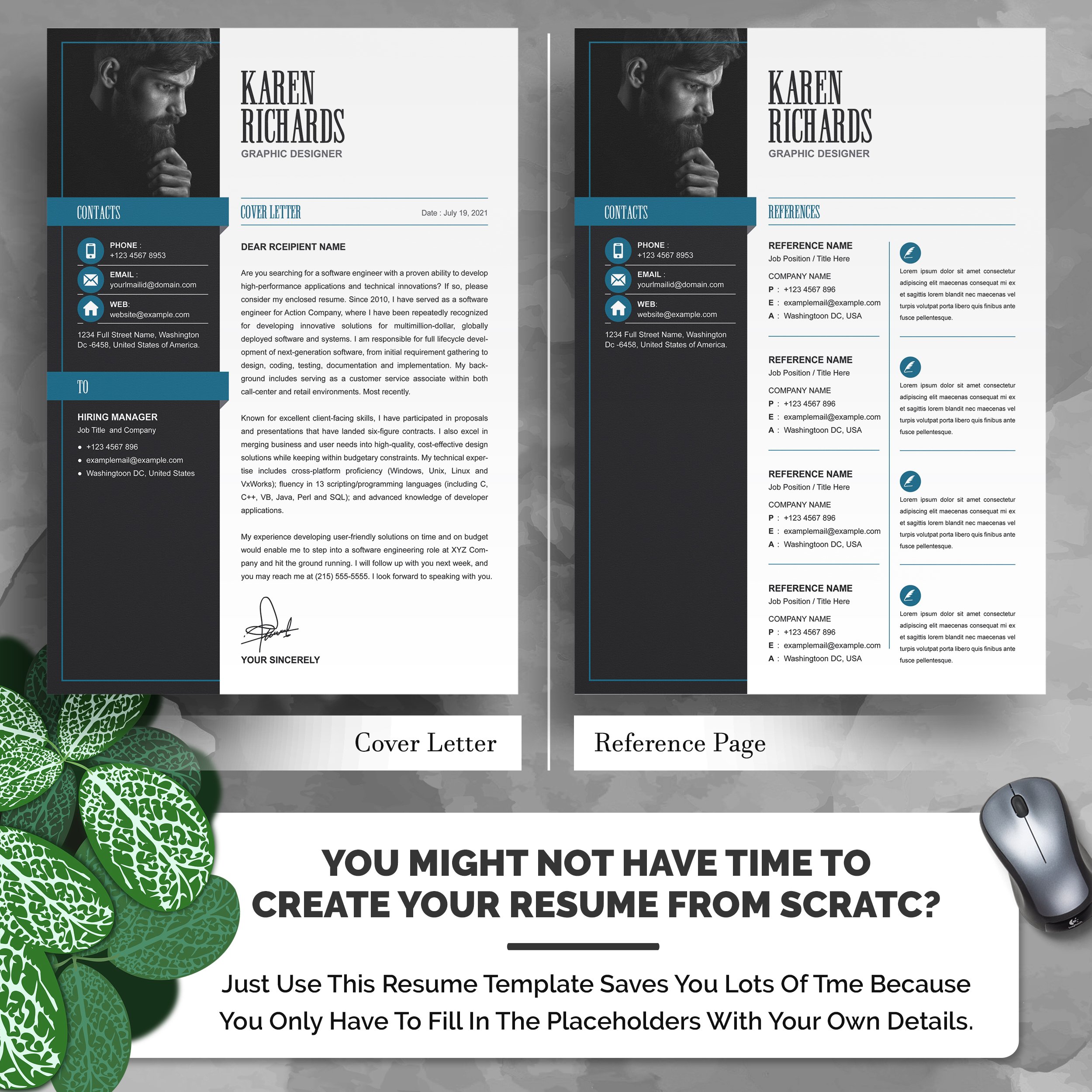 03 4 pages professional ms word aple pages eps photoshop psd resume cv design template design by resume inventor 298