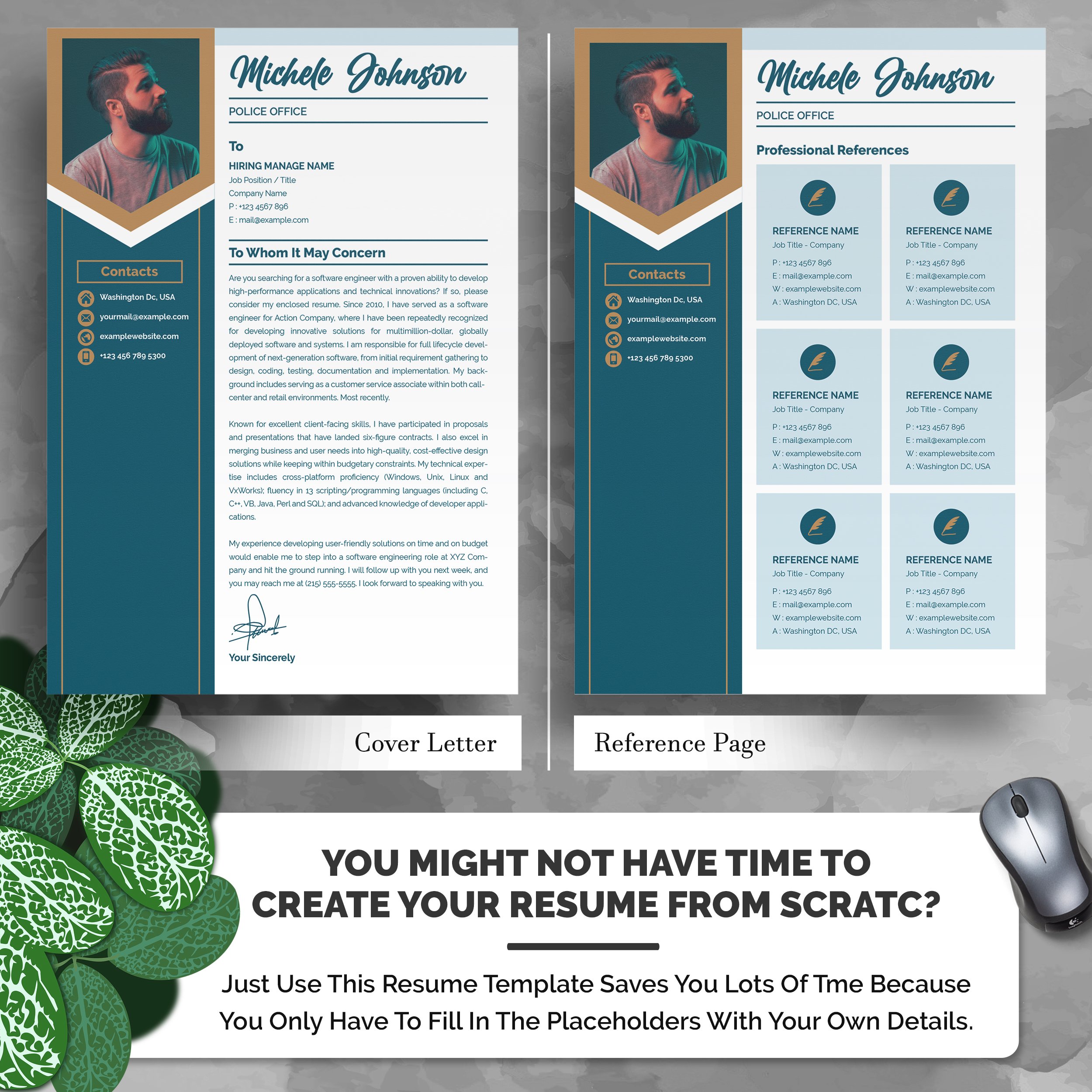 03 4 pages professional ms word aple pages eps photoshop psd resume cv design template design by resume inventor 99