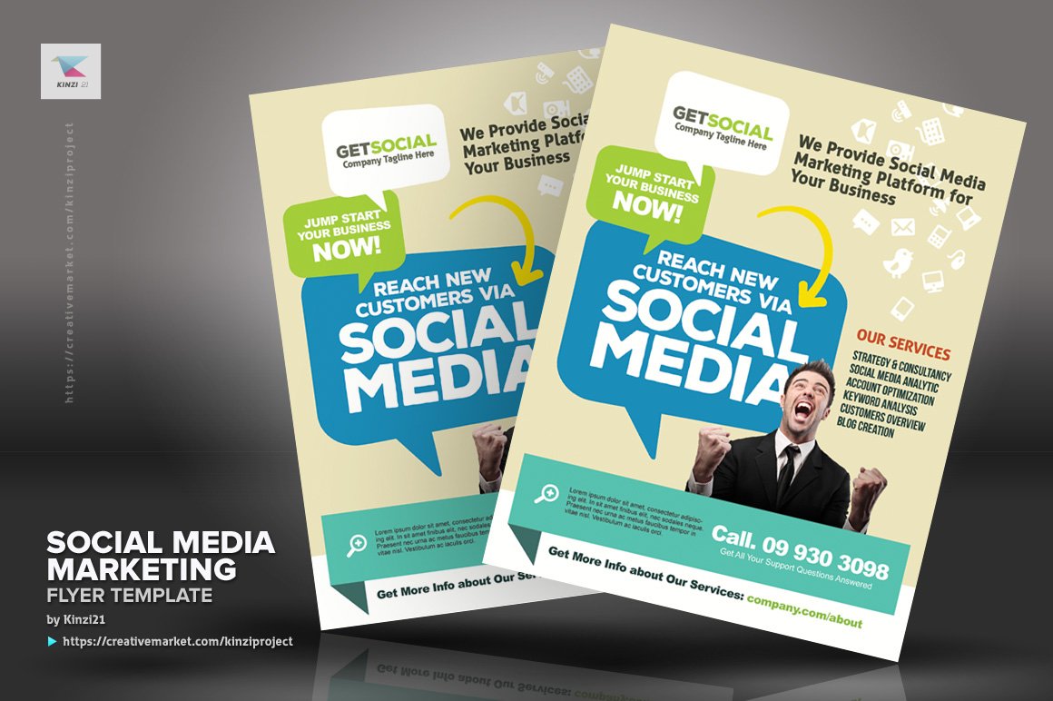 03 creative market social media marketing flyer templates 345