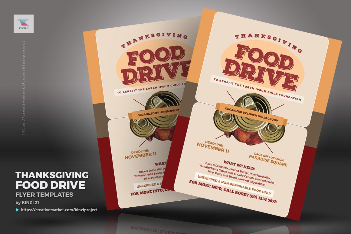 03 creative market thanksgiving food drive flyer templates kinzi21 616