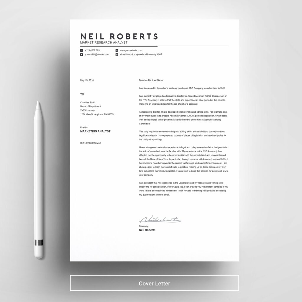 Clean Resume Template | Word CV – MasterBundles