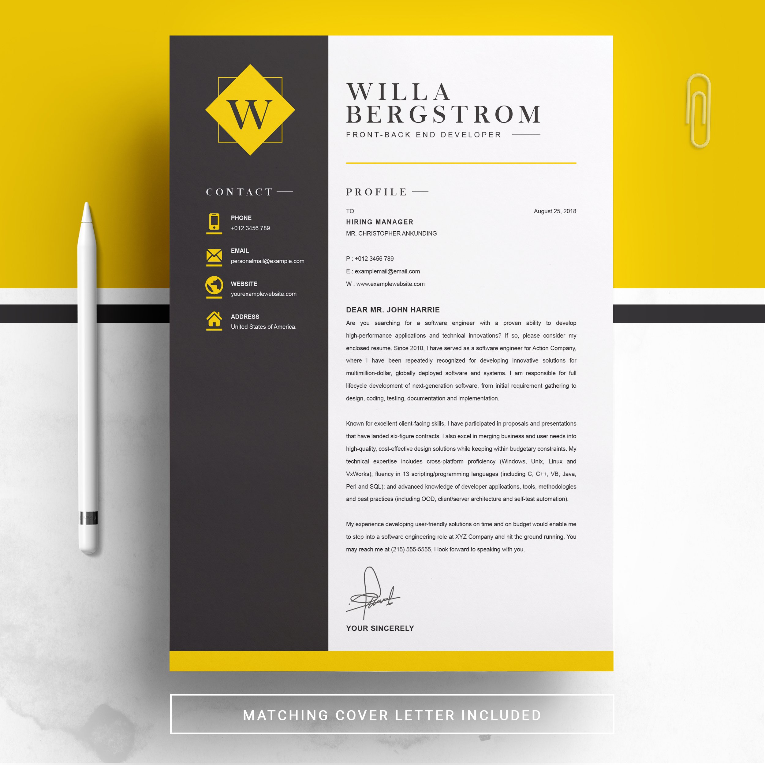 03 free resume page no 02 design template 563