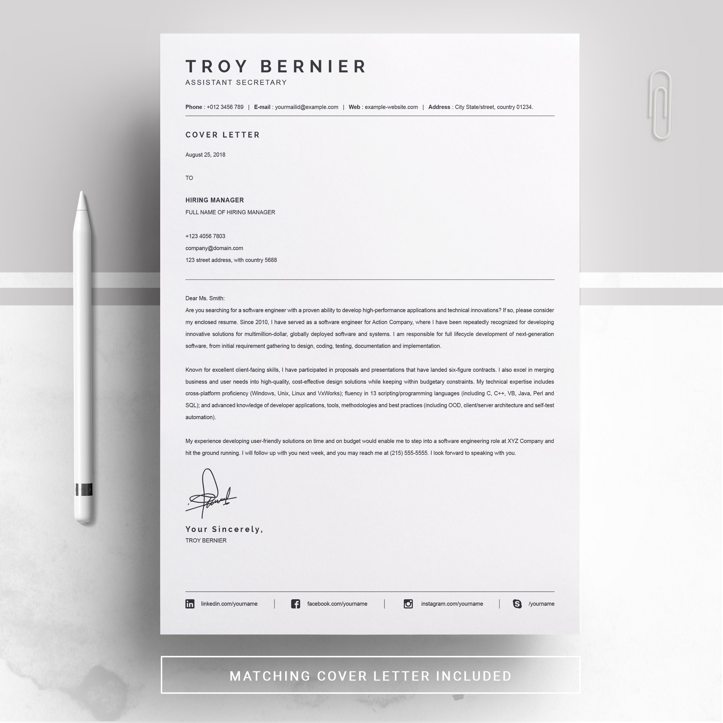 03 free resume page no 02 design template 616