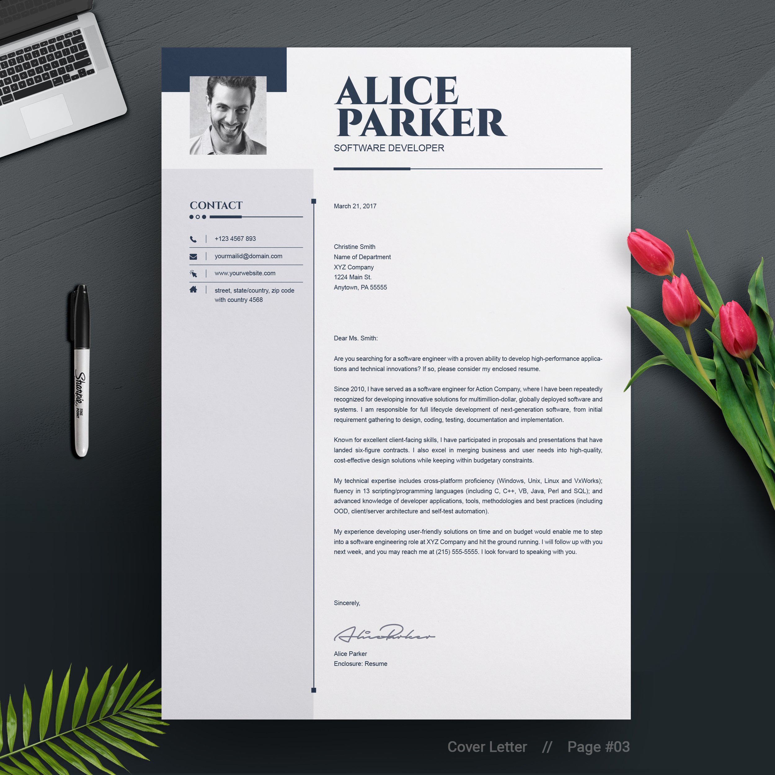03 free resume template cover letter page no 03 design template 194