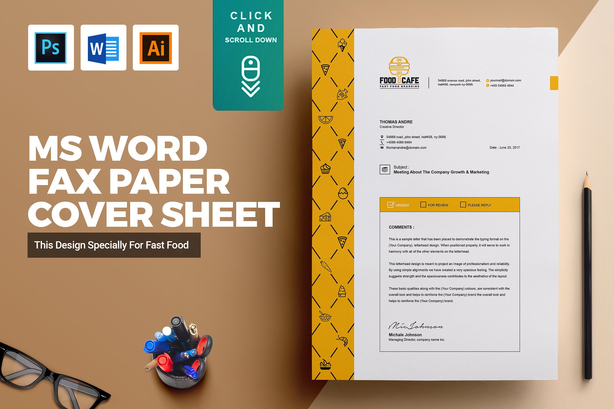 03 ms word psd eps corporate letterhead pad design template 241