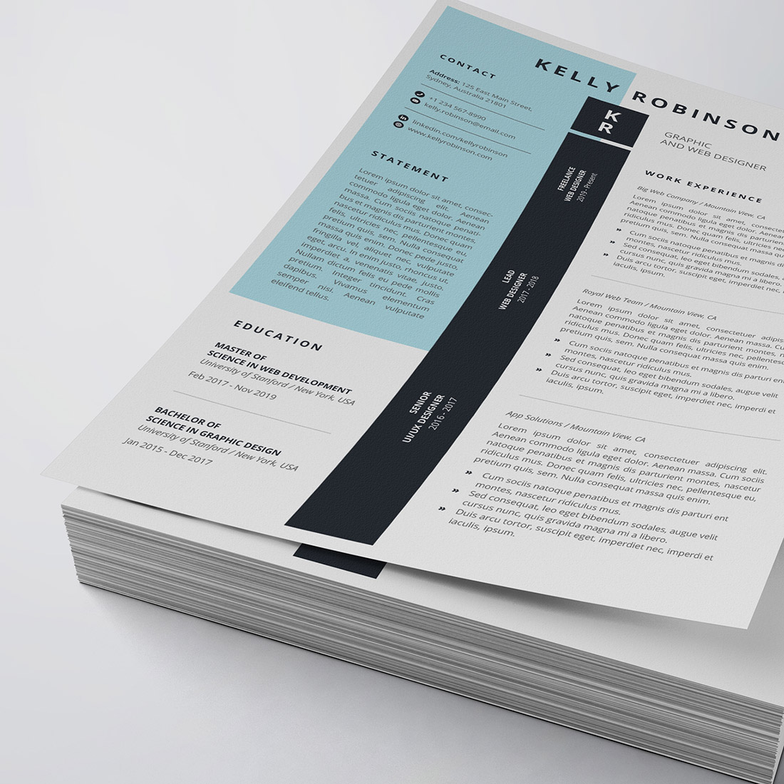 Modern Resume/CV Template cover image.