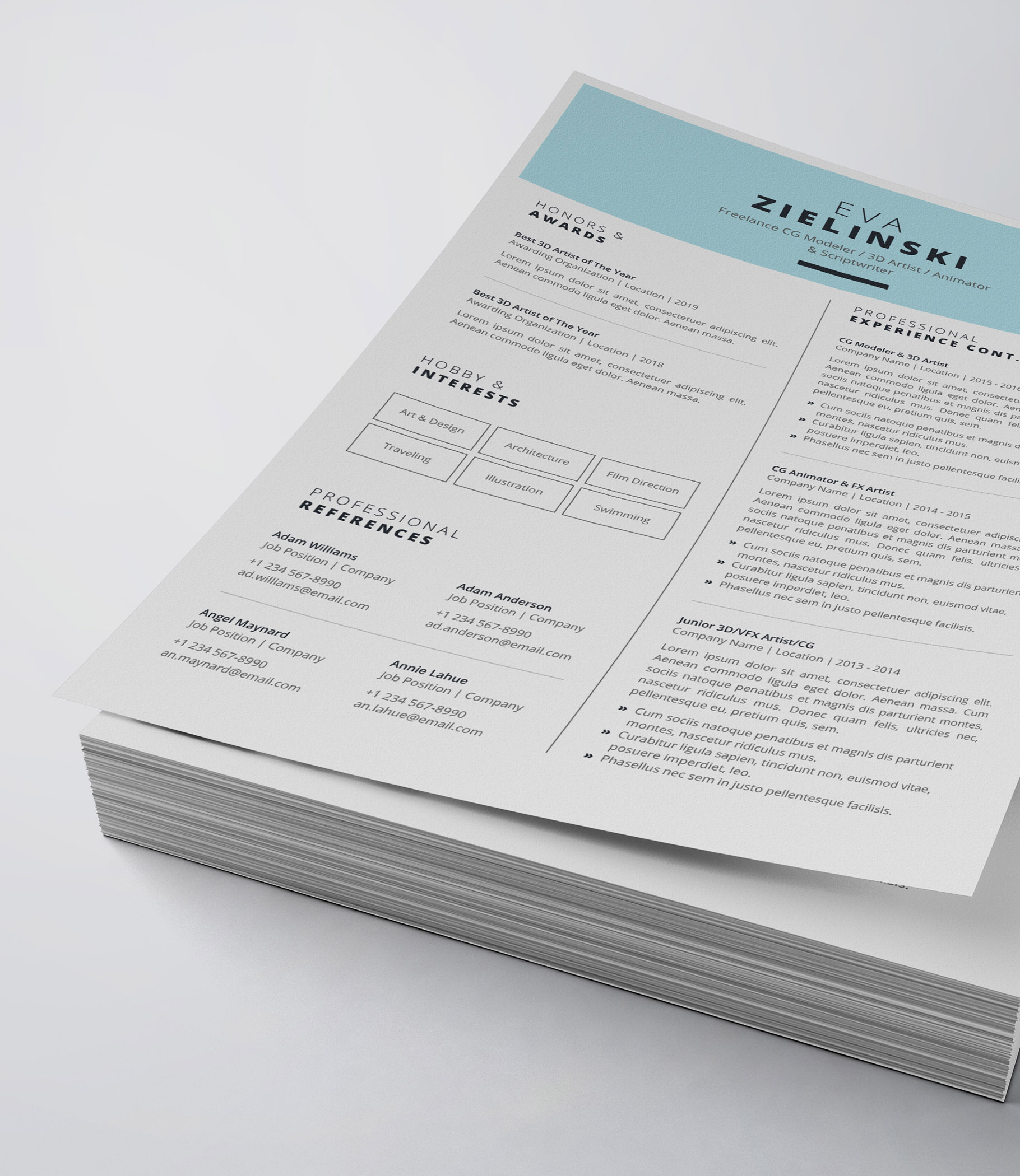 Clean and professional resume template.