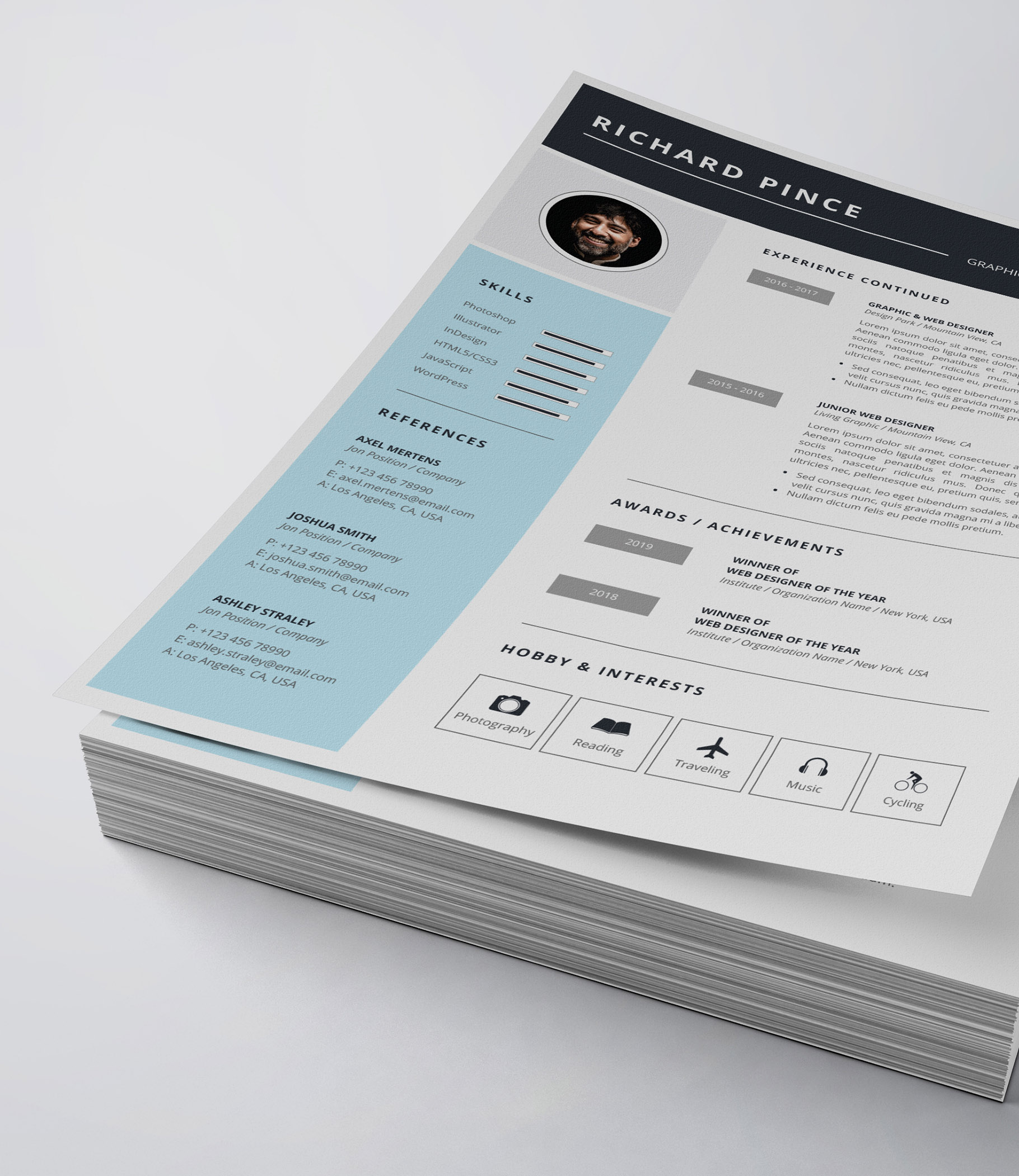 Clean and professional resume template.