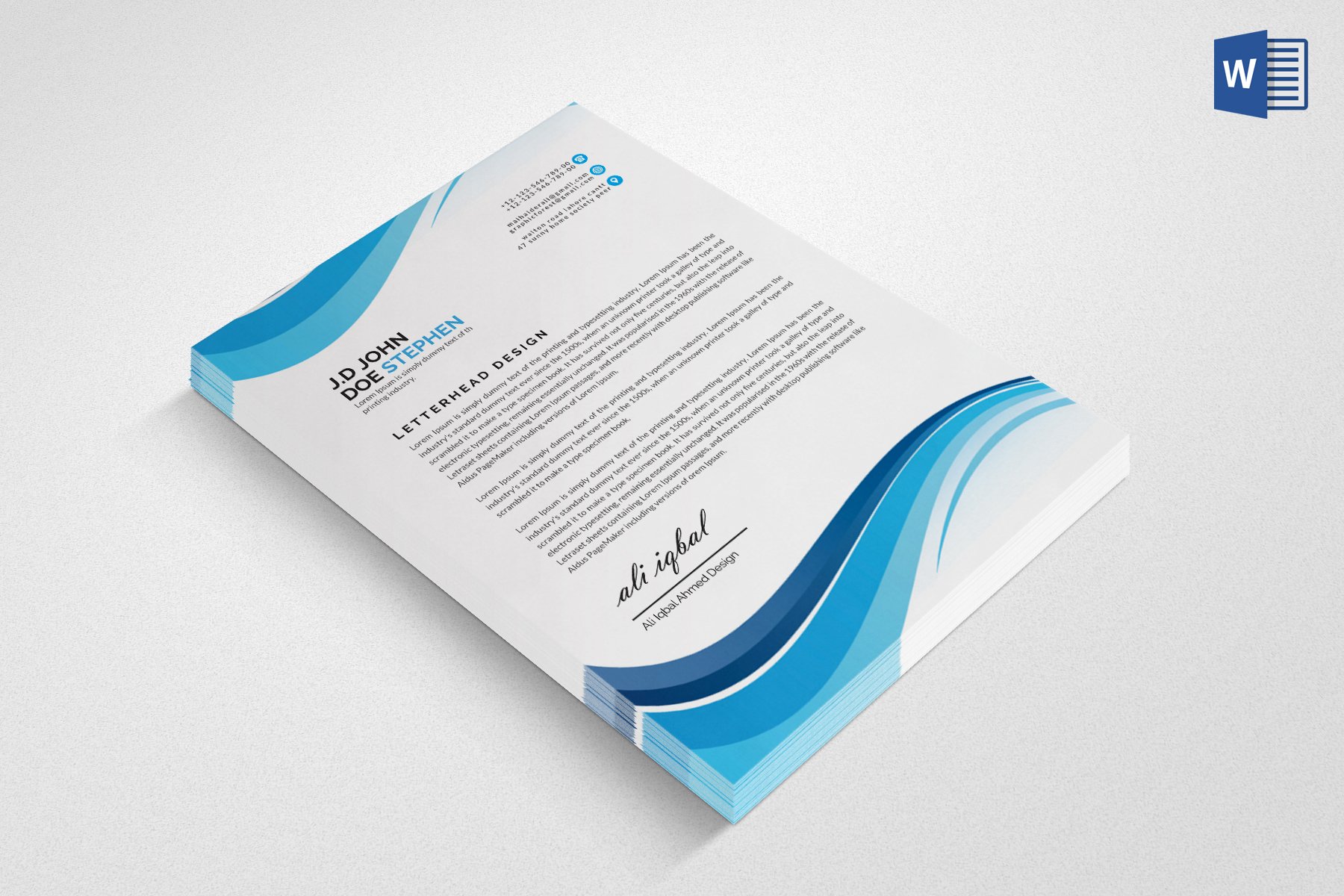 Business Letterhead Template preview image.