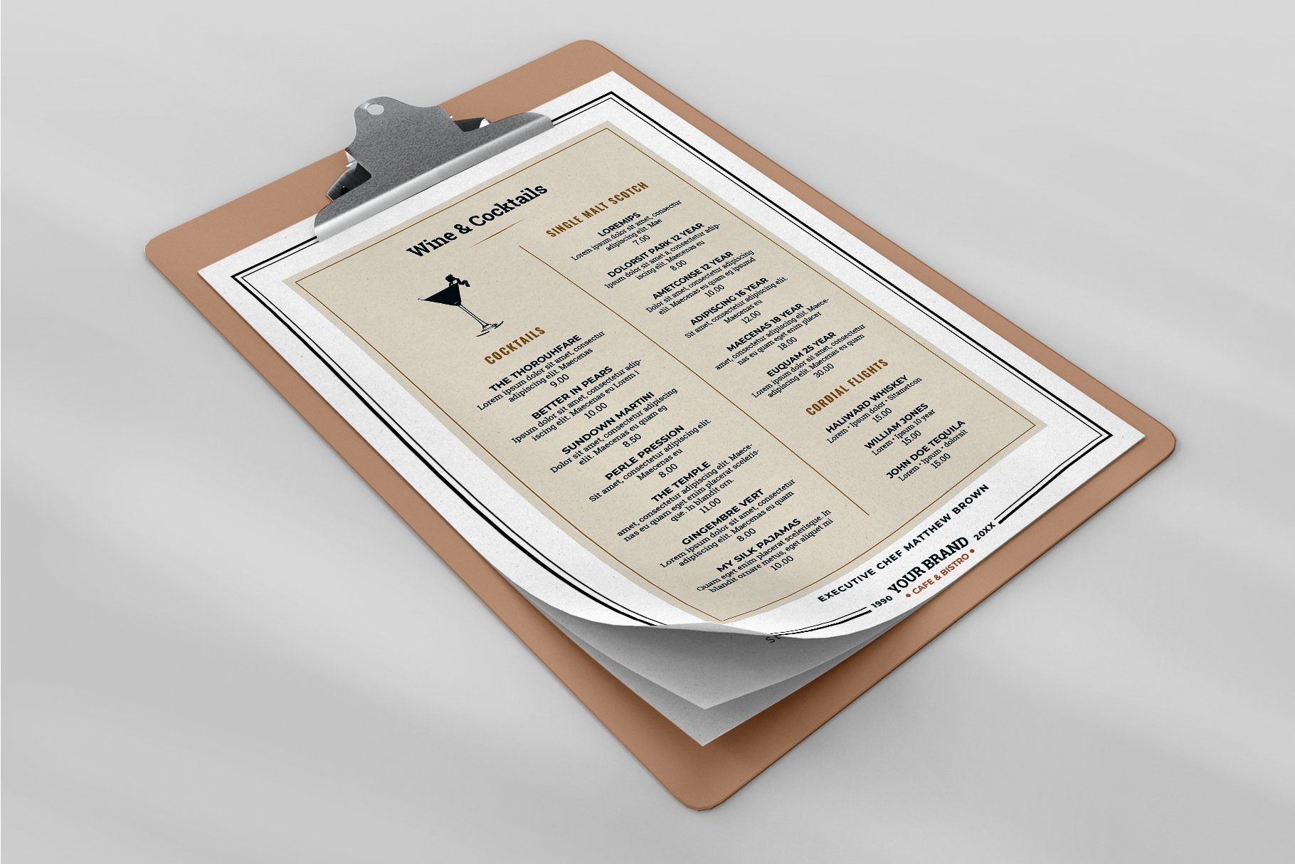 Elegant Menu Template preview image.