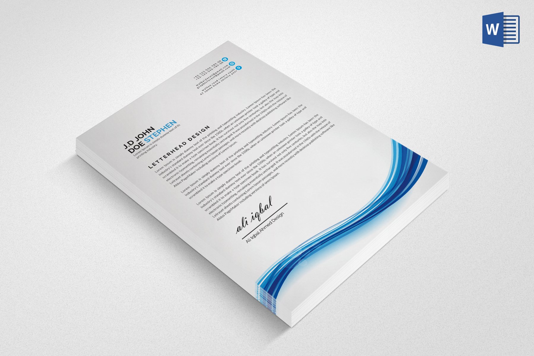 Letterhead Template preview image.
