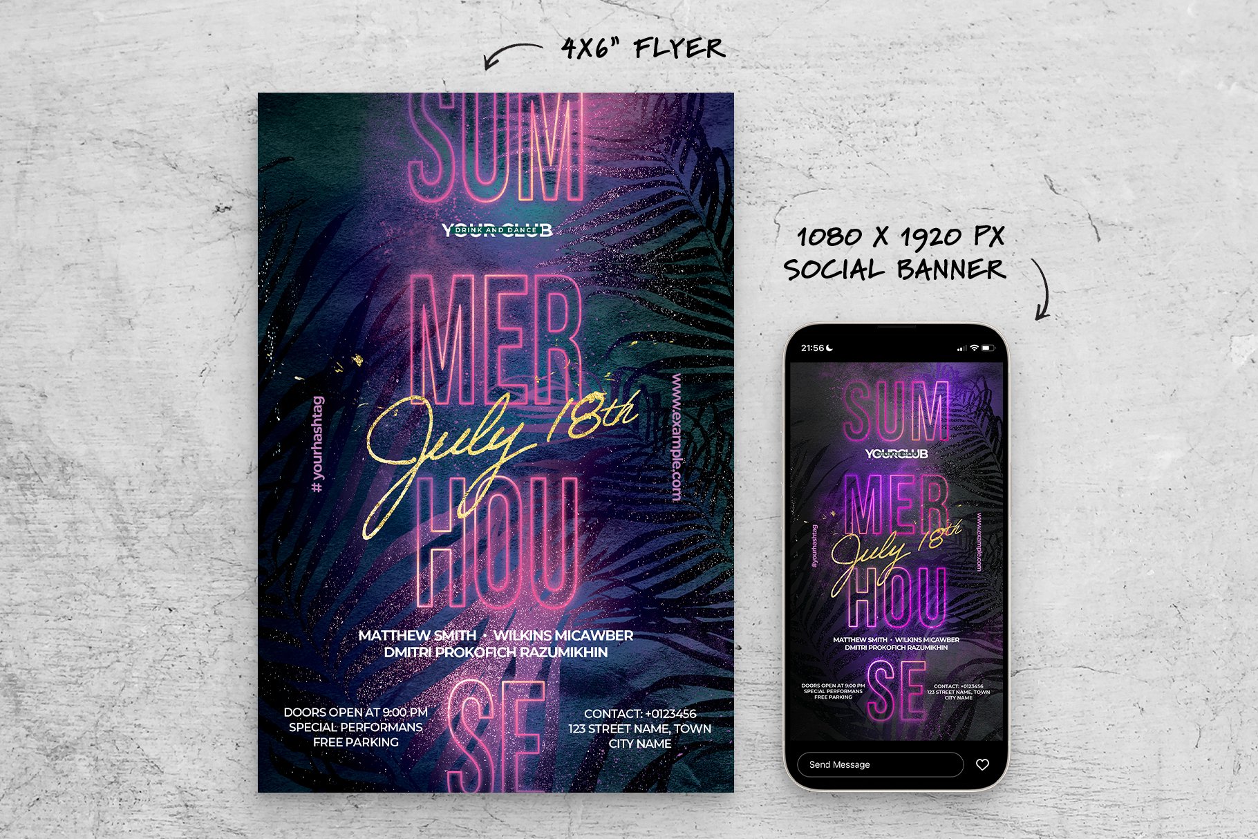 Summer House DJ Flyer + Banners preview image.