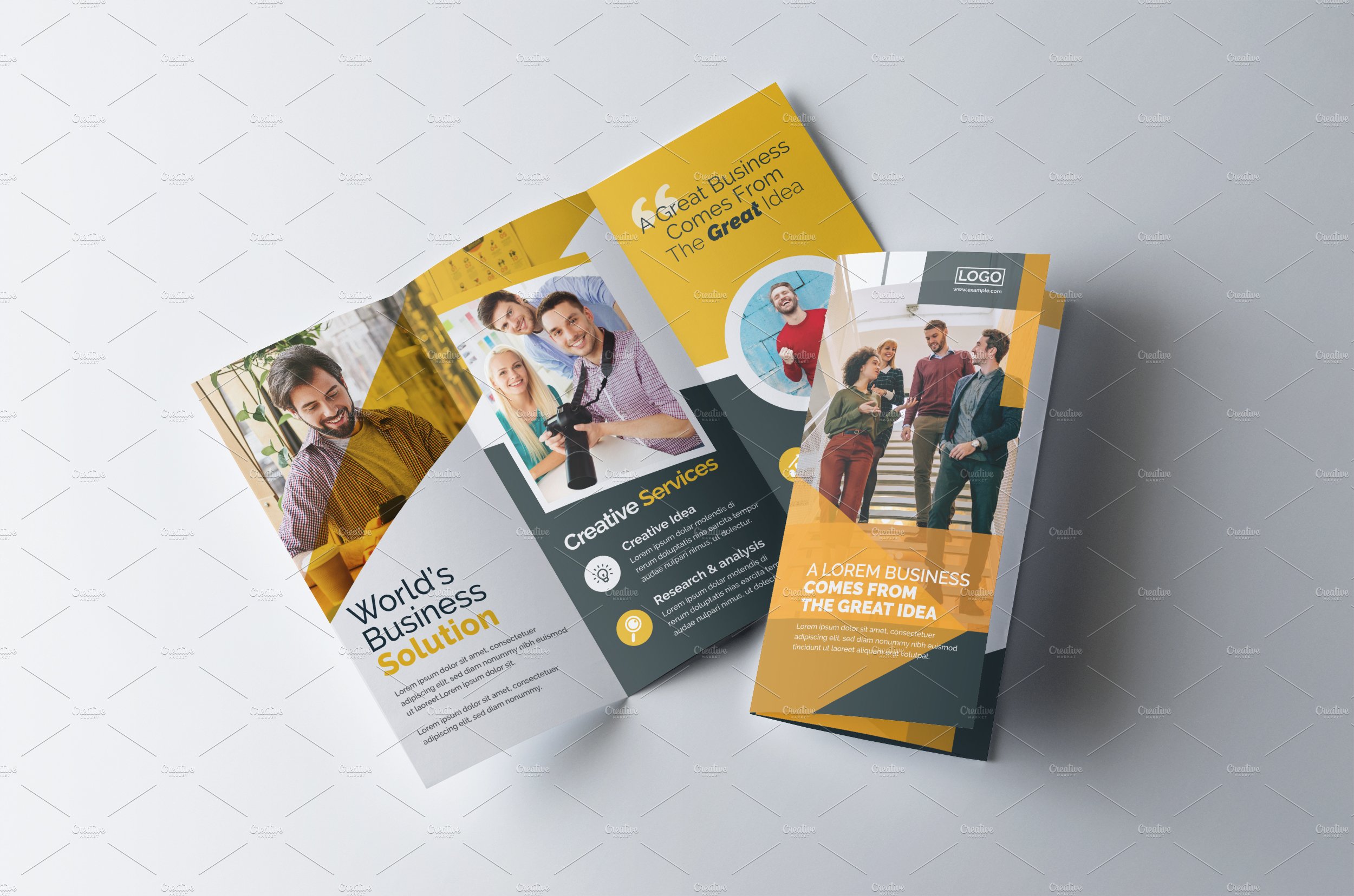 Corporate Tri-Fold Brochure Layout preview image.