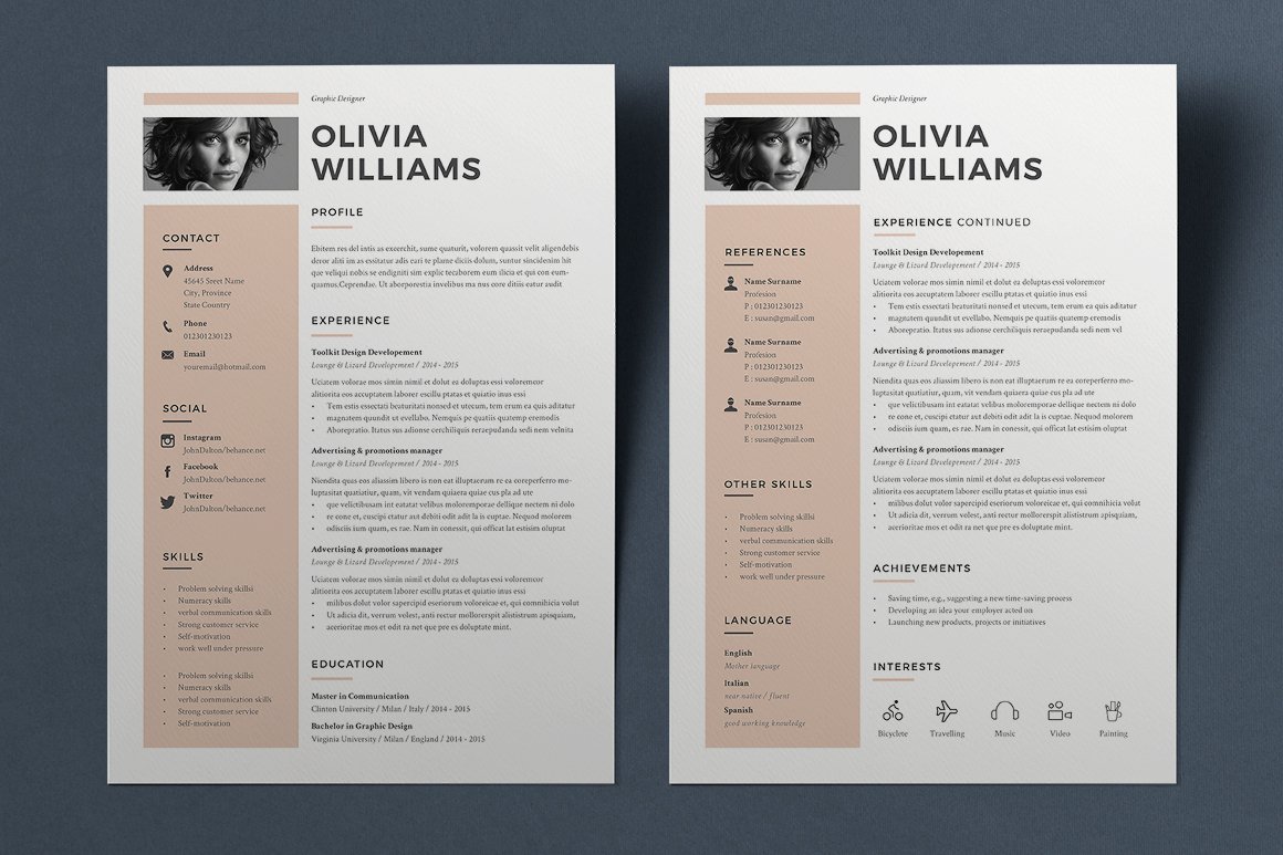 Resume Olivia preview image.