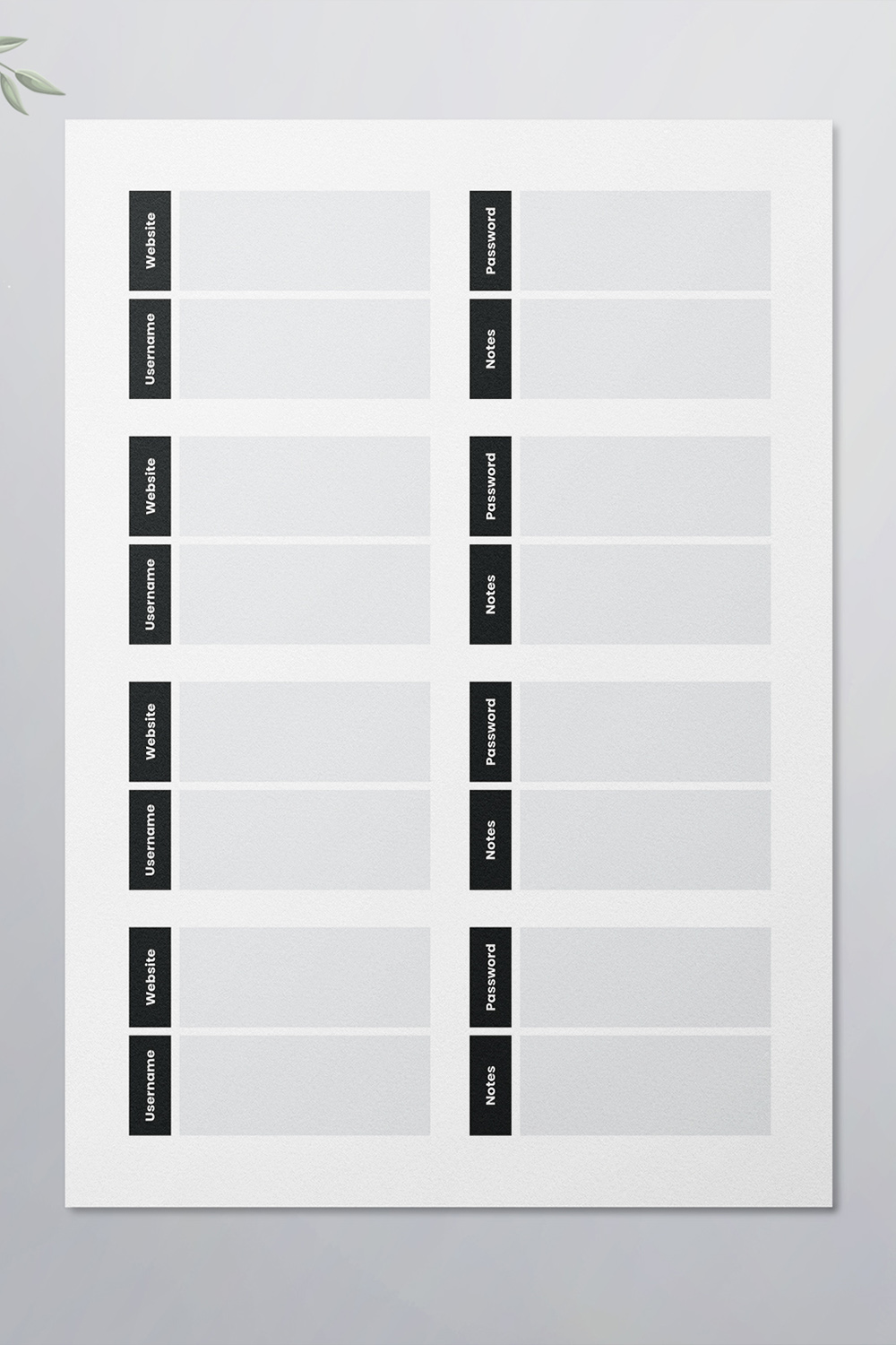 Password Tracker Logbook KDP Interior pinterest preview image.