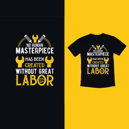 Labor Day, international labor day, typography T-shirt Design cover image.