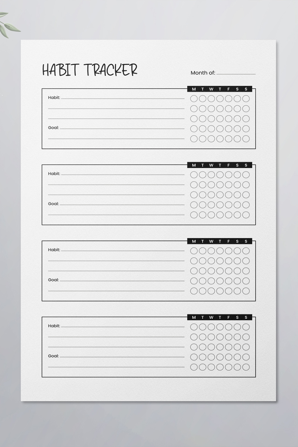 Habit Tracker - KDP Interior pinterest preview image.