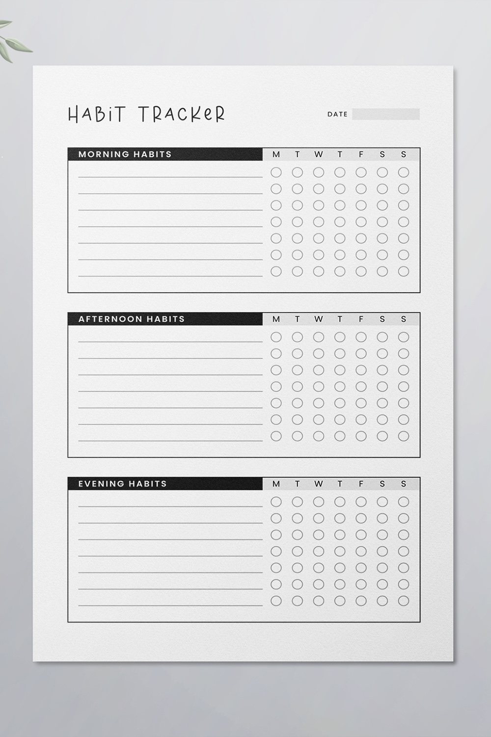 Habit Tracker - KDP Interior pinterest preview image.