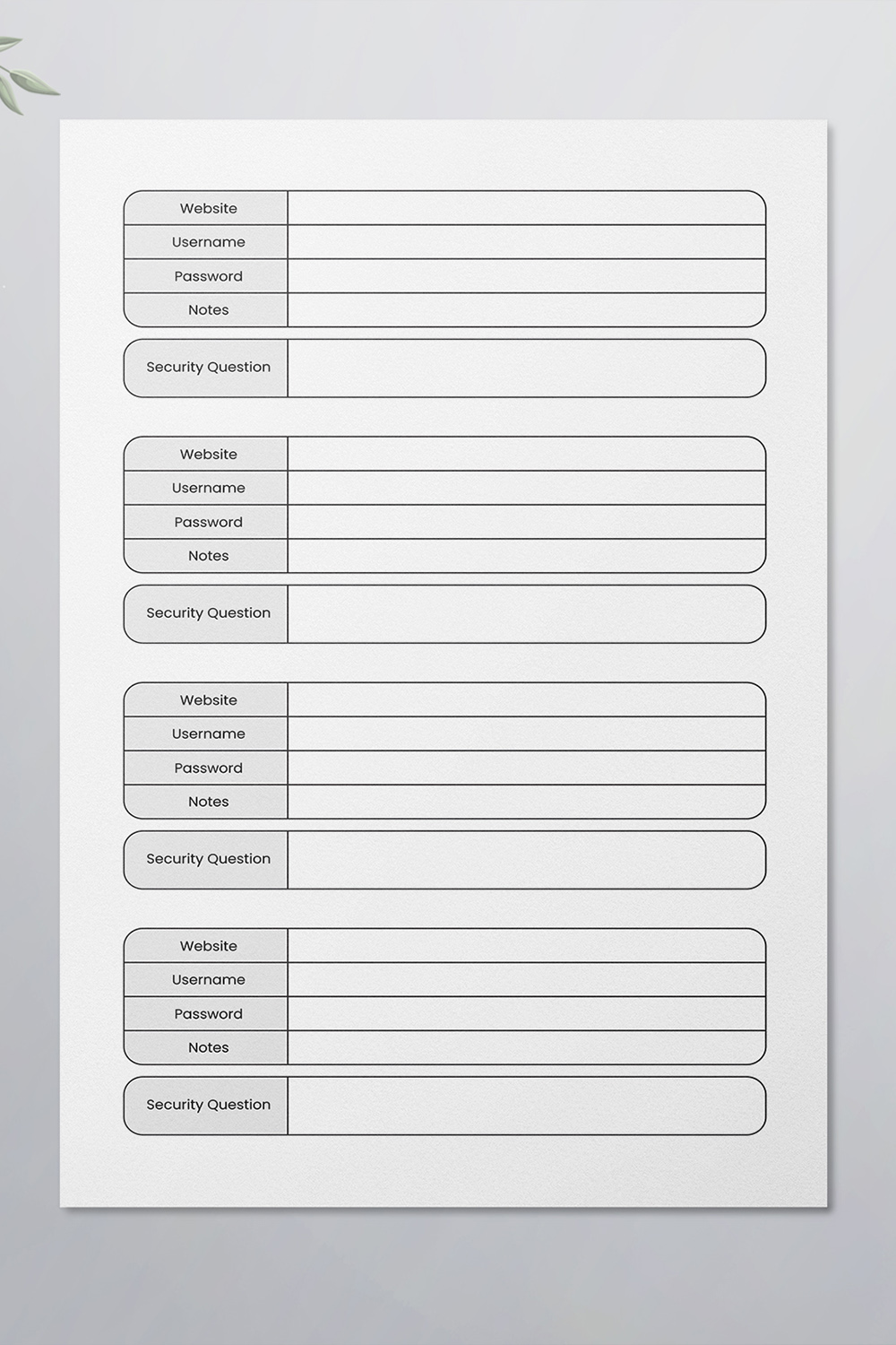 Password Tracker Logbook KDP Interior pinterest preview image.