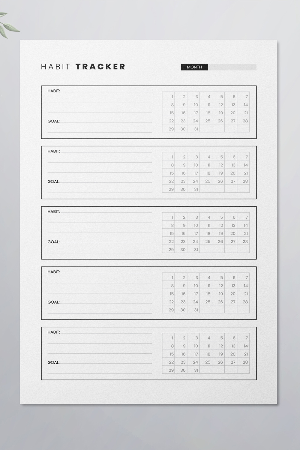 Habit Tracker - KDP Interior pinterest preview image.