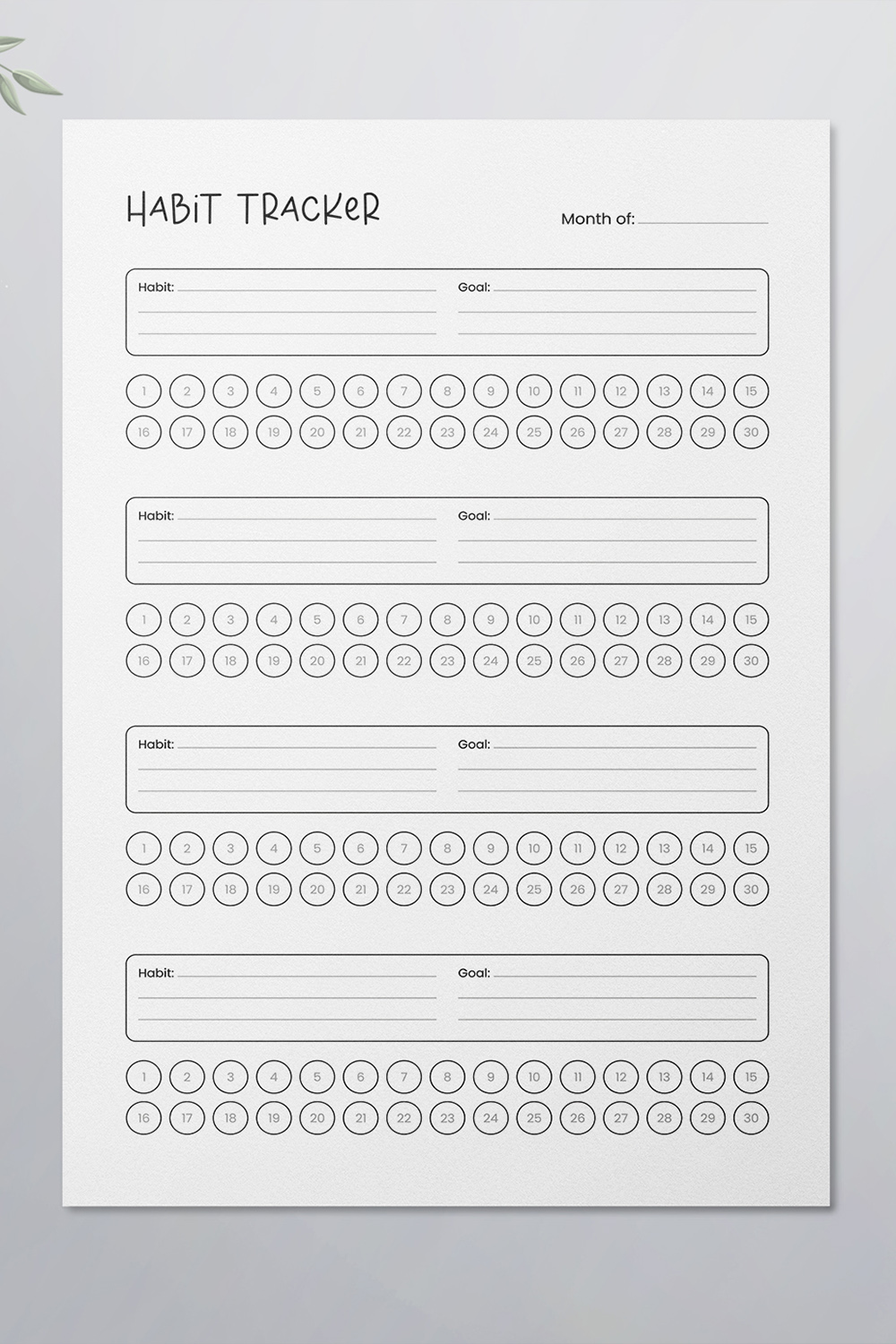 Habit Tracker - KDP Interior pinterest preview image.