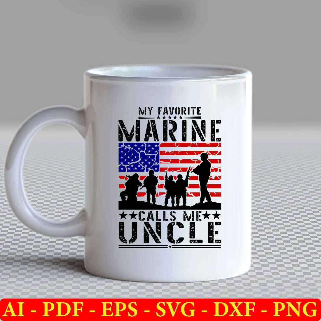White coffee mug with the words my favorite marine calls me uncle.