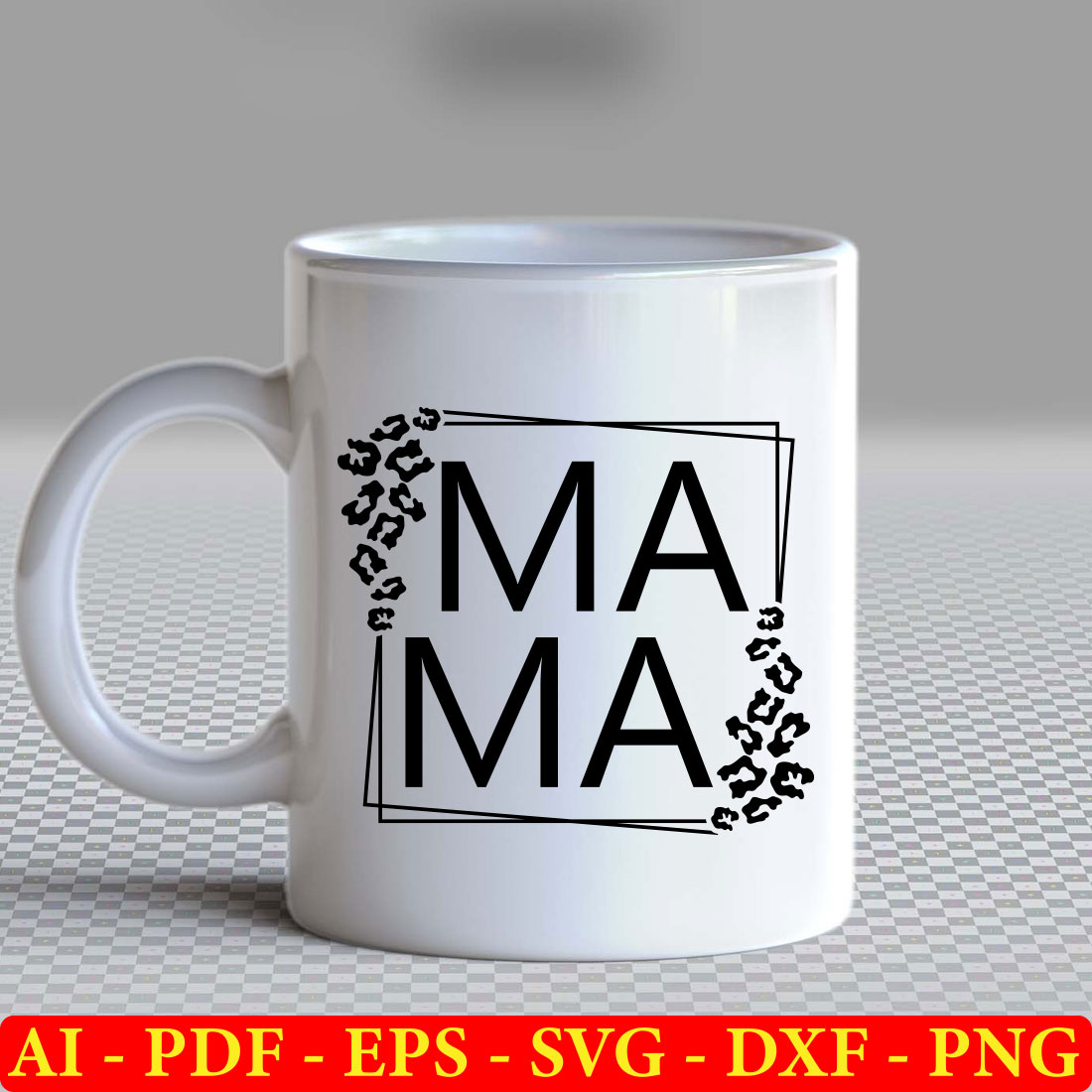 White coffee mug with the words maa printed on it.