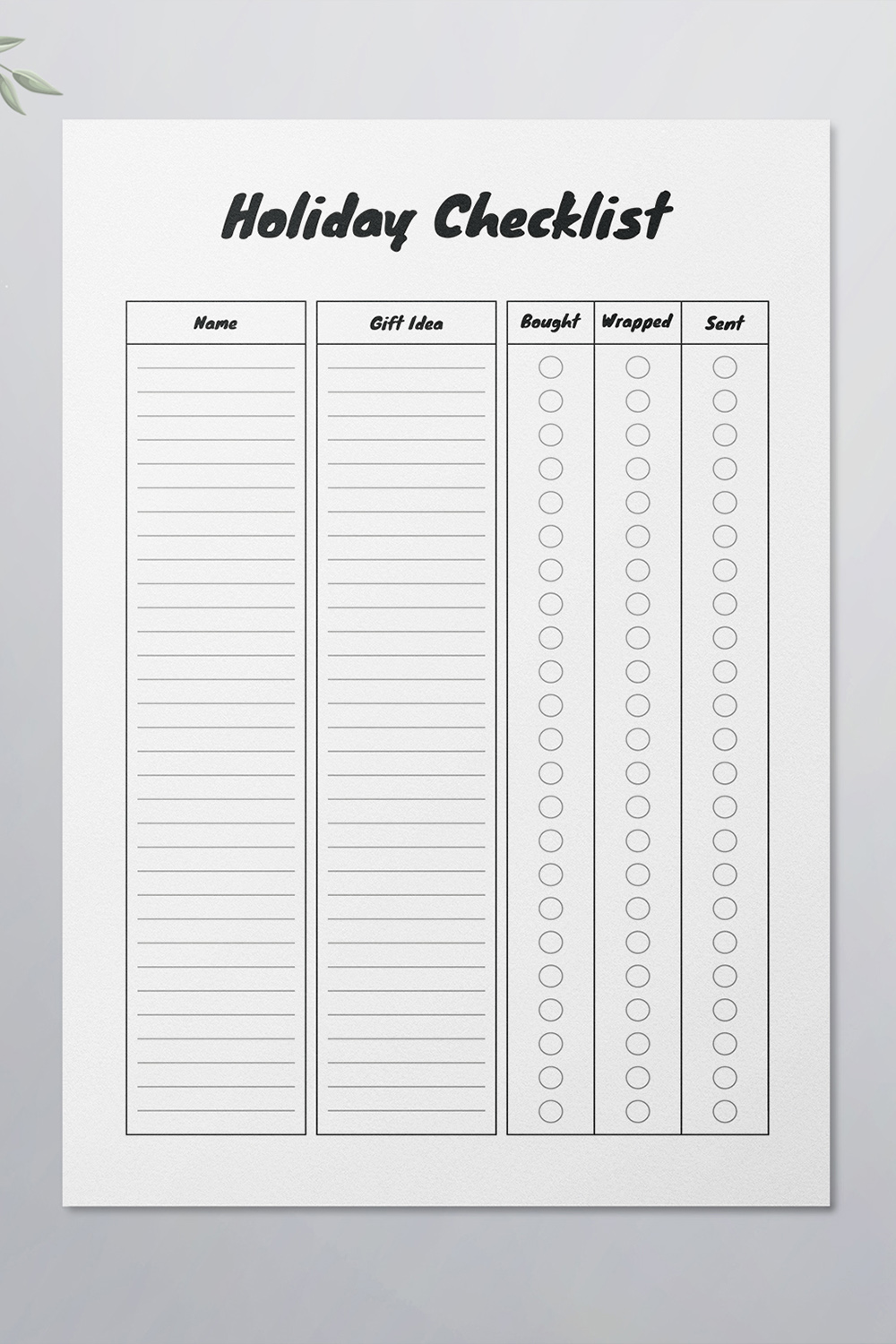 Holiday Checklist | KDP Interior pinterest preview image.