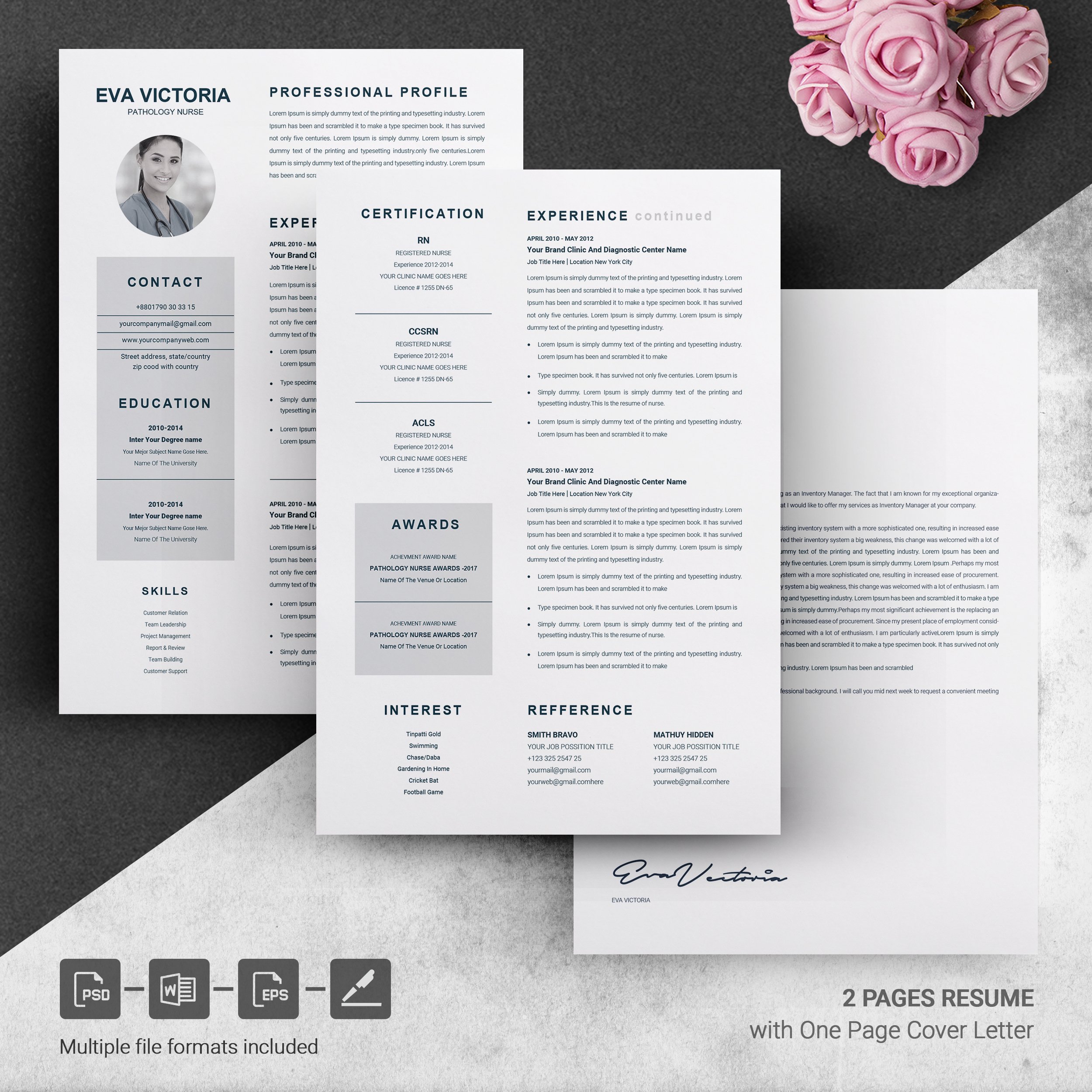 04 page free resume design template 297