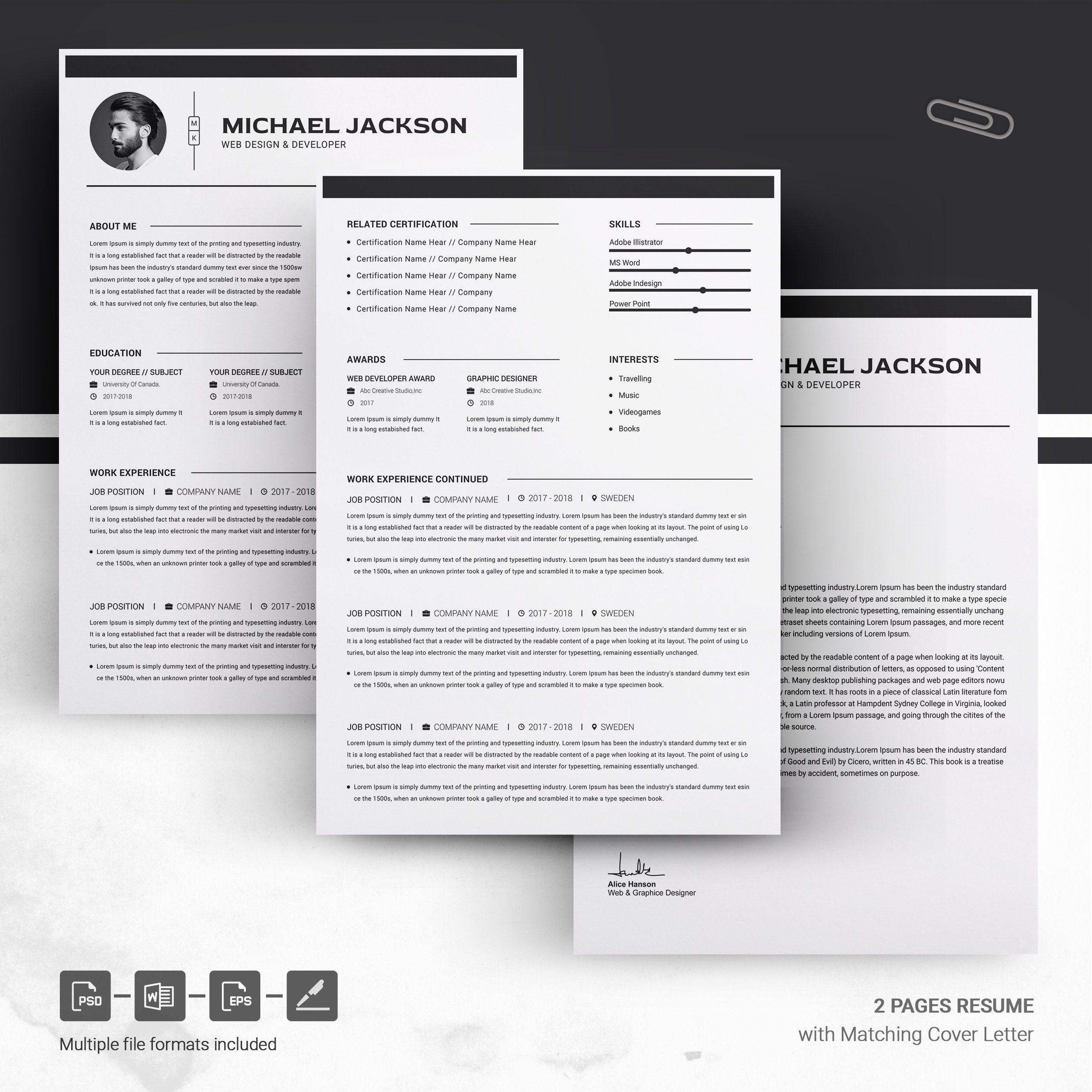 04 page free resume design template 692