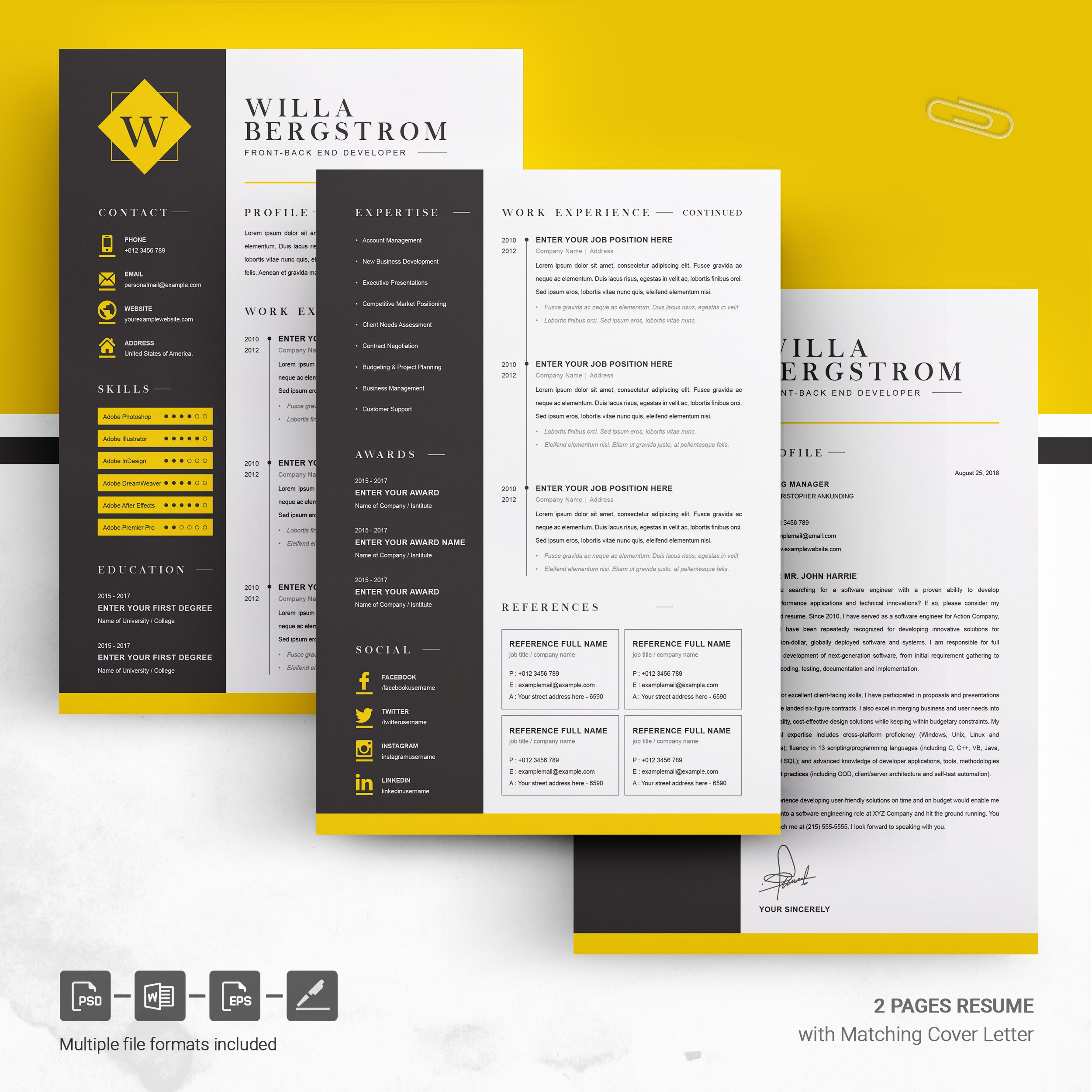 04 page free resume design template 939