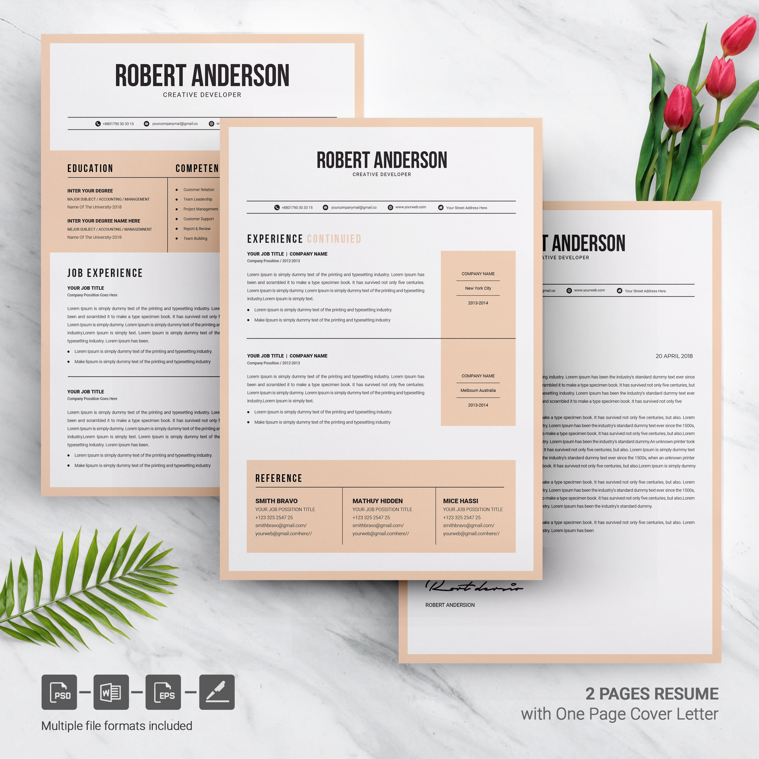 04 page modern creative free resume design template 534