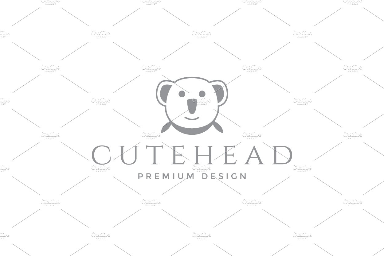 animal head koala smile logo symbol cover image.