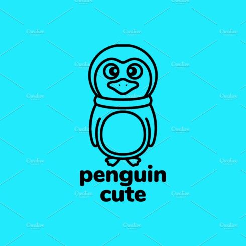 cute little penguin logo design cover image.