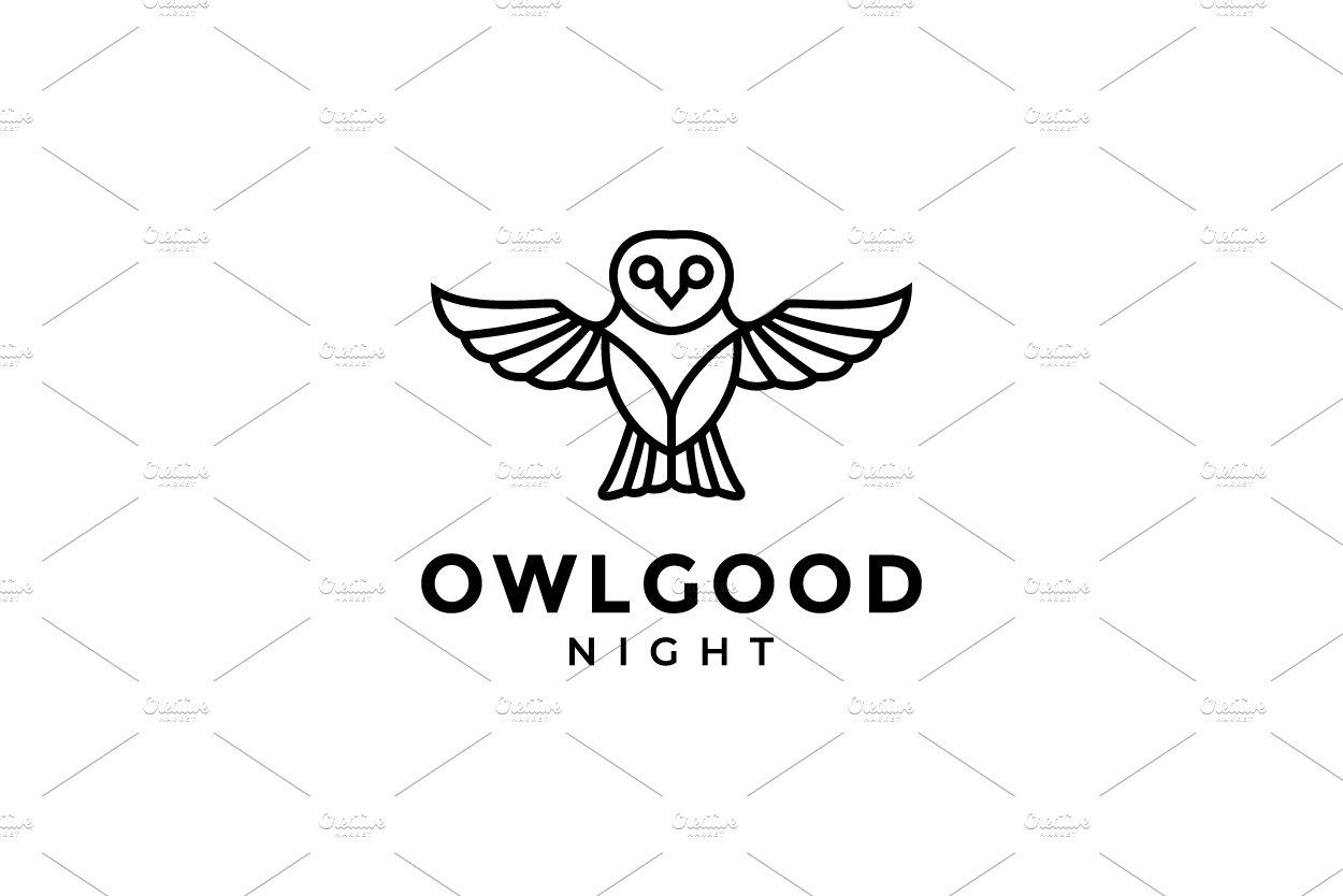 birds owl line modern logo design cover image.