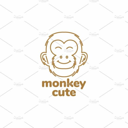 face cute smile ape monkey logo cover image.