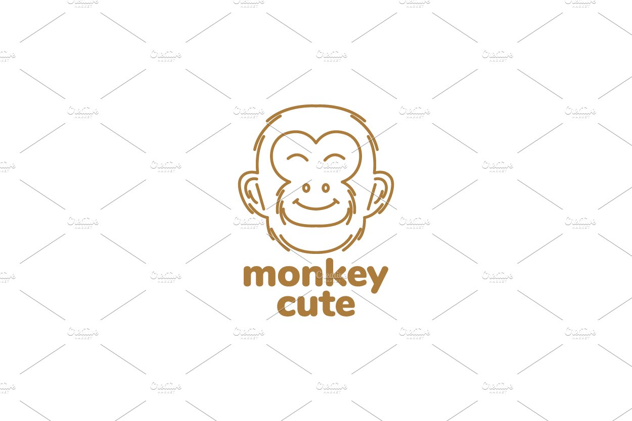 face cute smile ape monkey logo cover image.