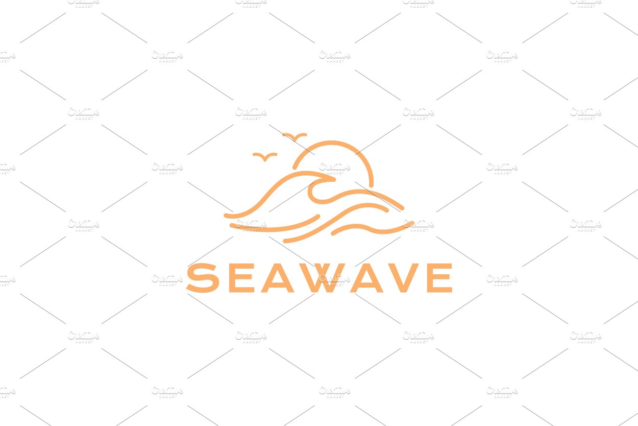 wave with seagull logo and sunset cover image.