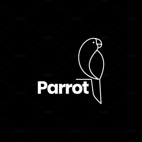 minimal parrot lines art logo design cover image.