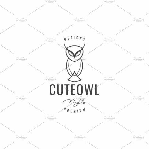 eagle owl logo design vector cover image.