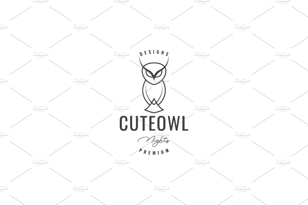 eagle owl logo design vector cover image.